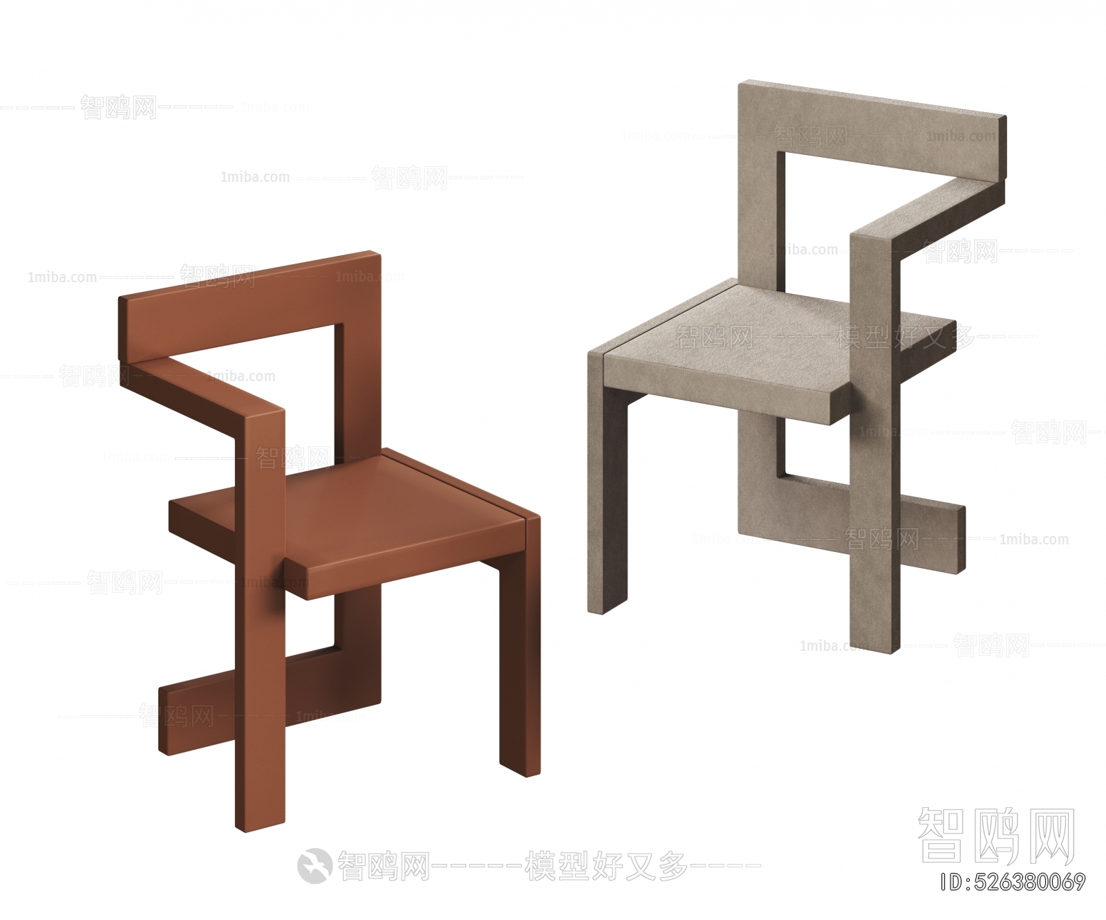 现代创意单椅3D模型下载