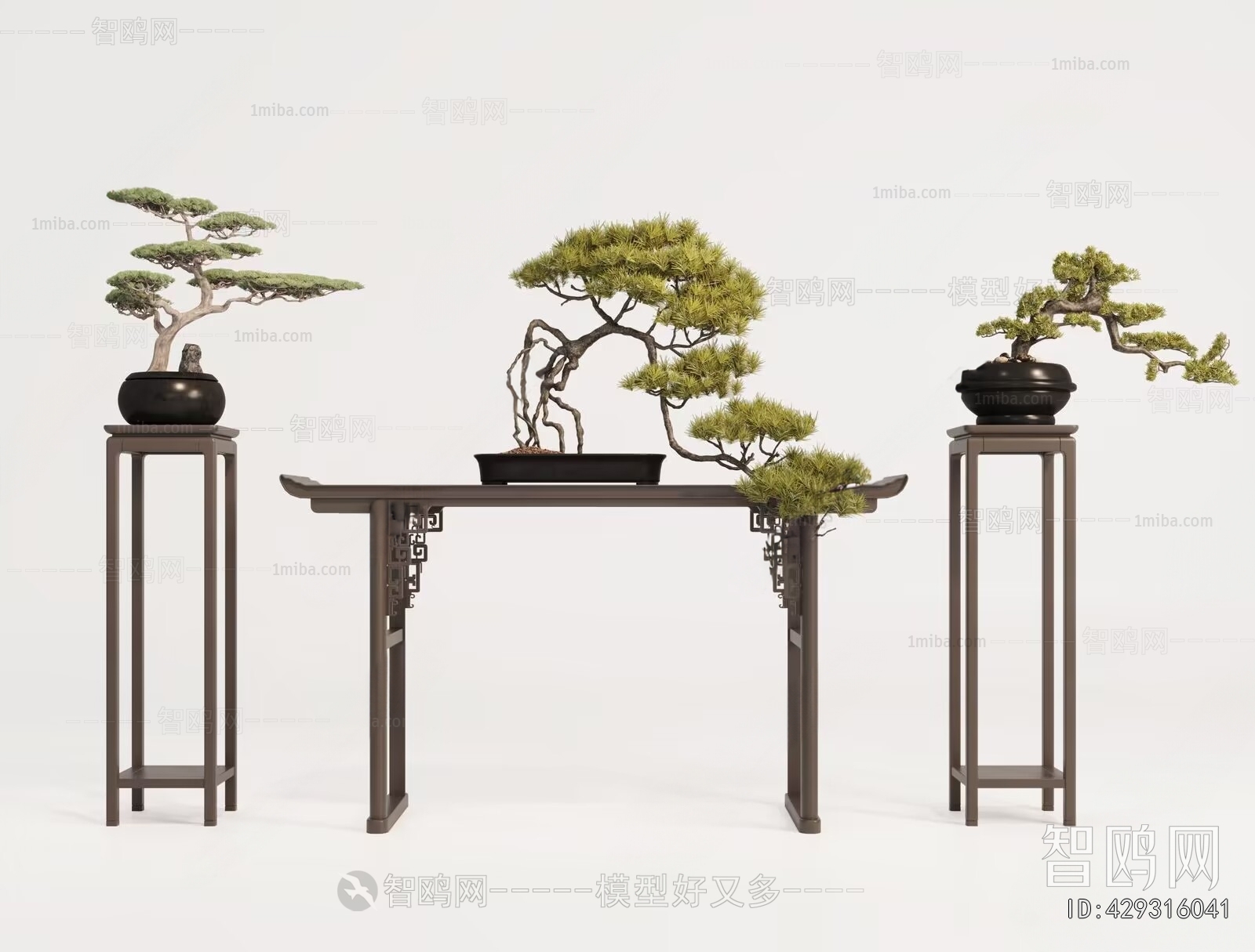 中式花架松树盆景