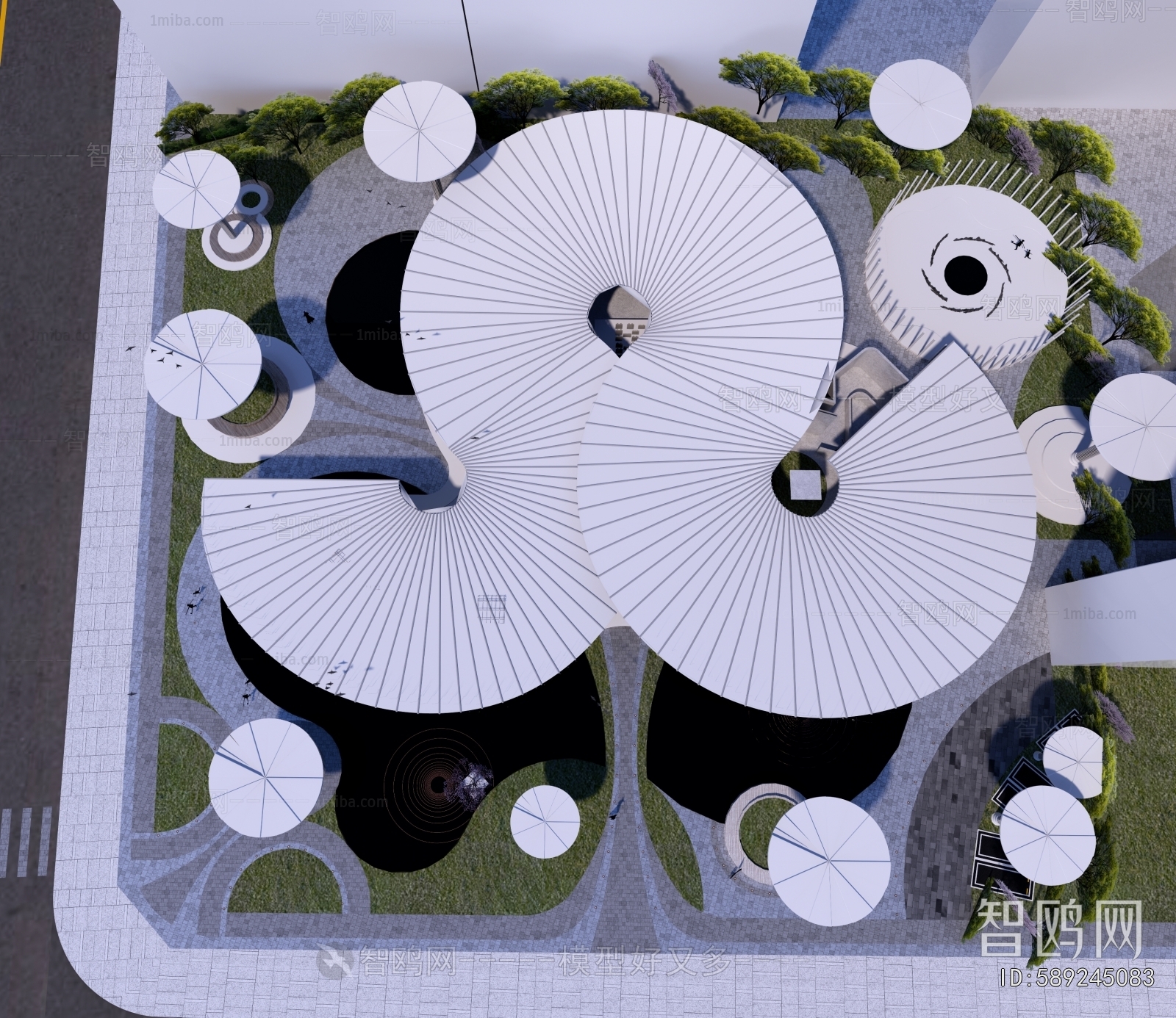 Modern Architectural Bird's-eye View Planning