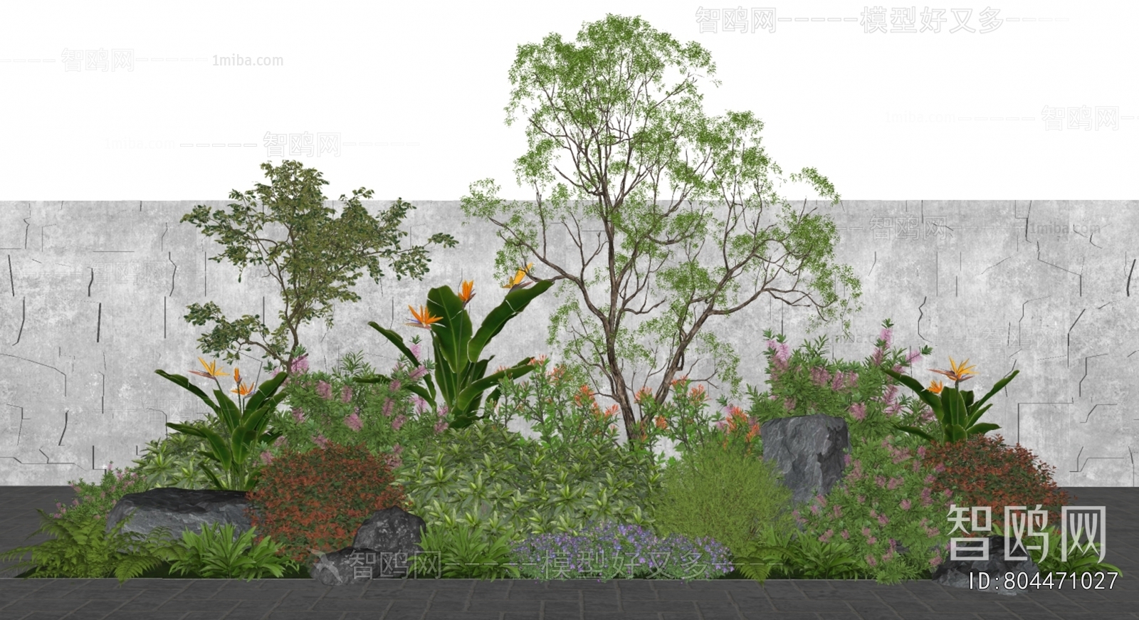 现代灌木绿植花丛3D模型下载