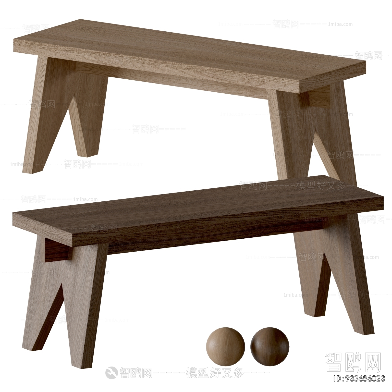 Poliform现代实木长凳
