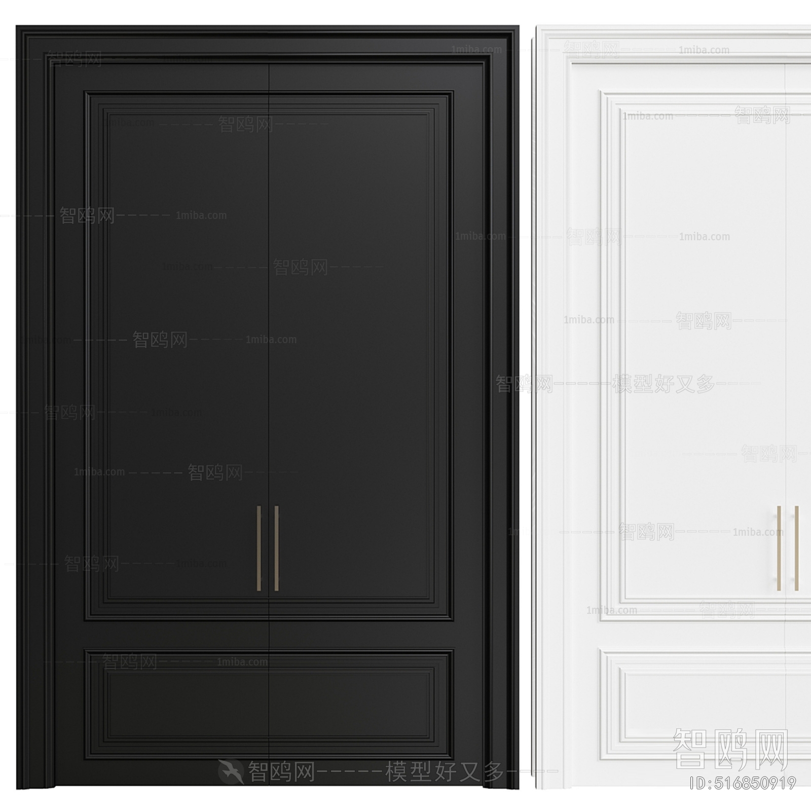 Simple European Style Double Door