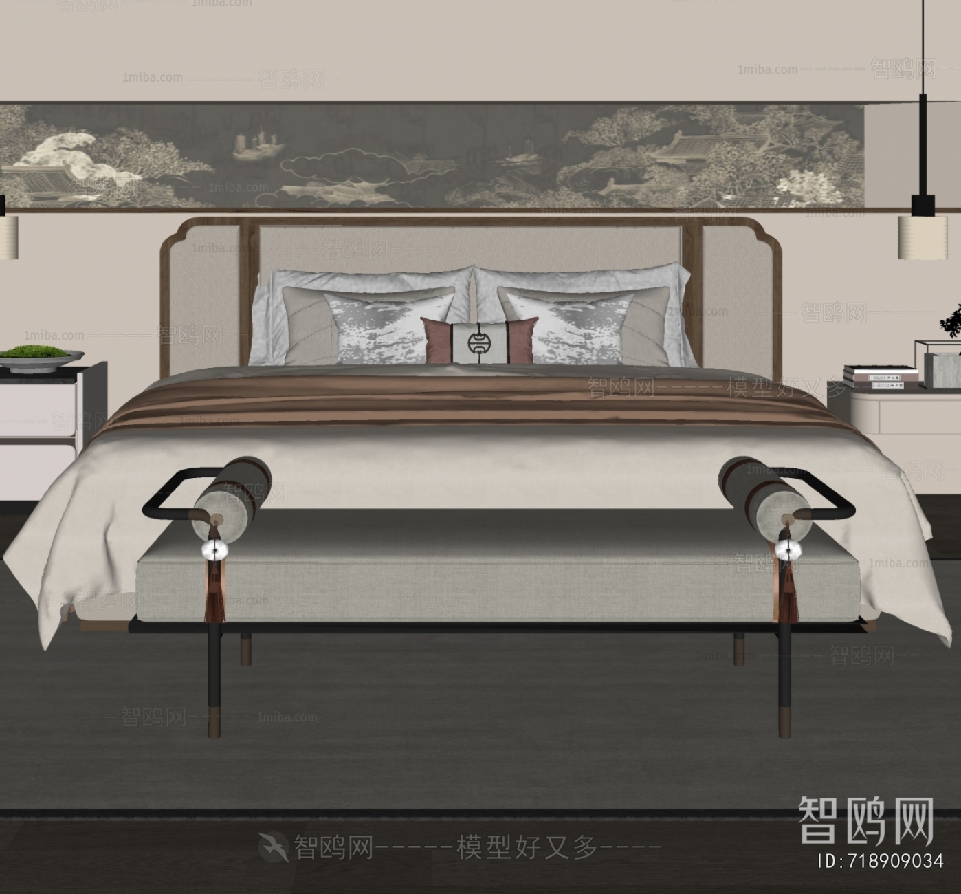 New Chinese Style Double Bed