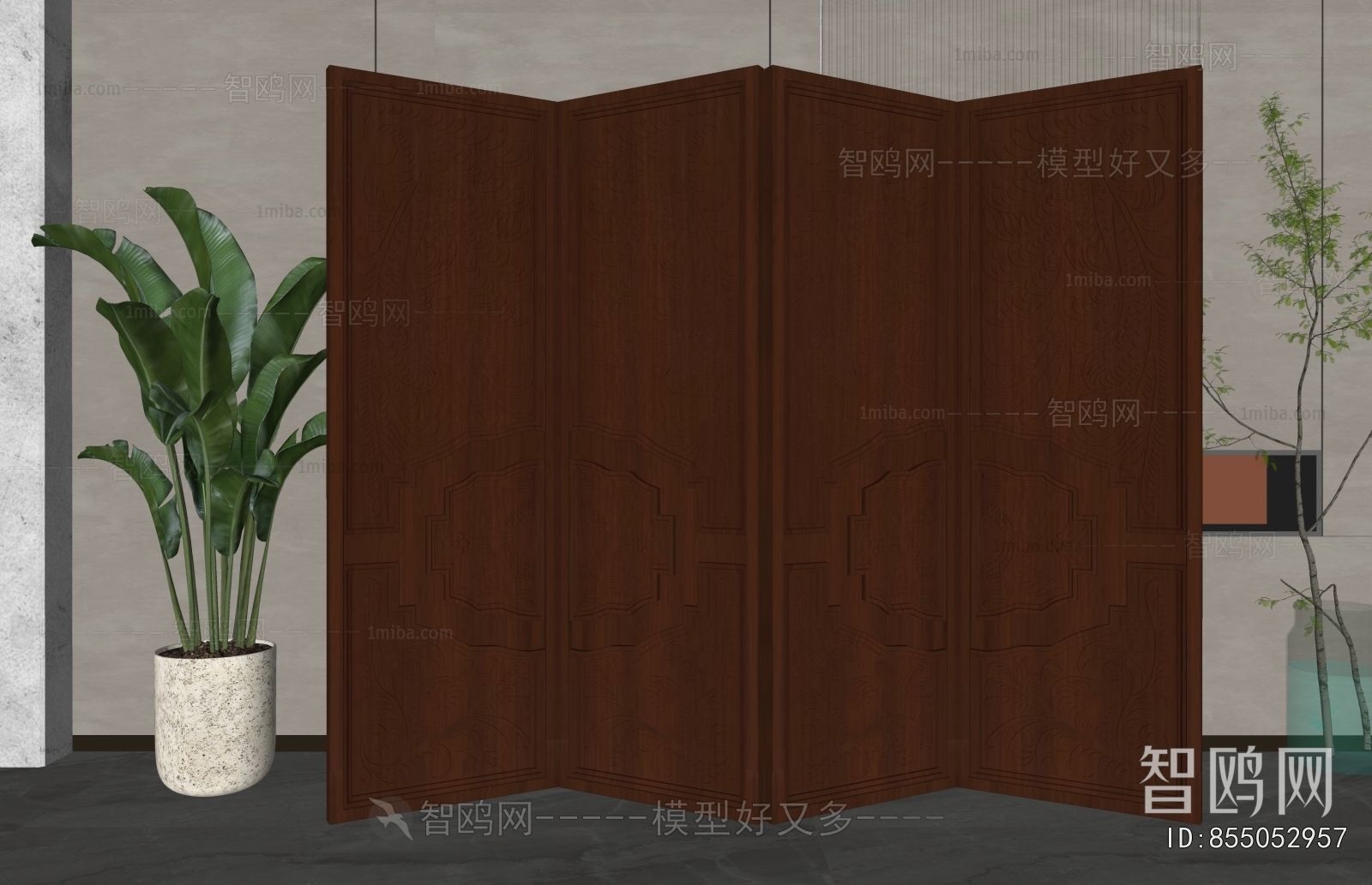 New Chinese Style Wooden Screen Partition