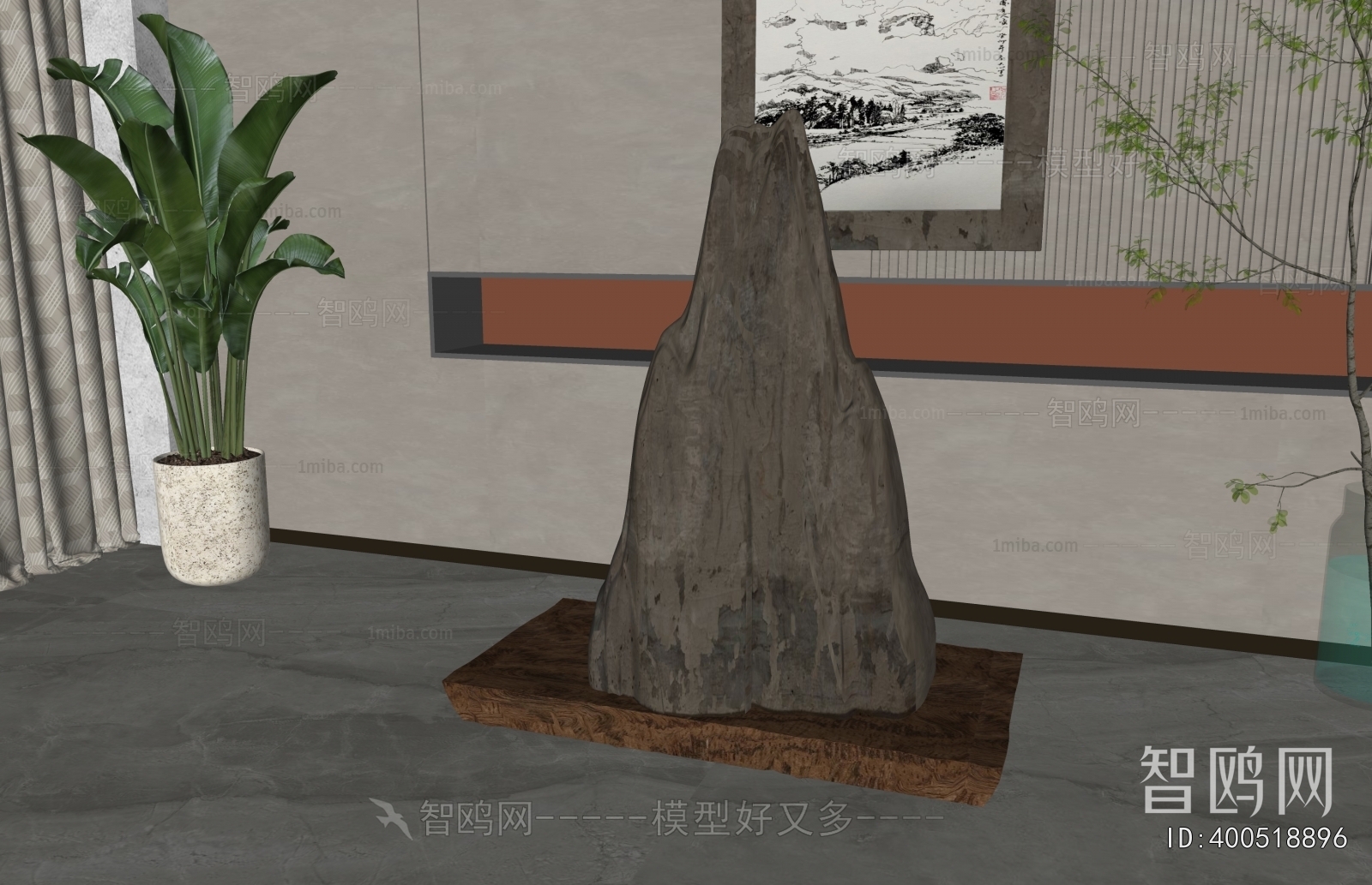 新中式石头雕塑摆件
