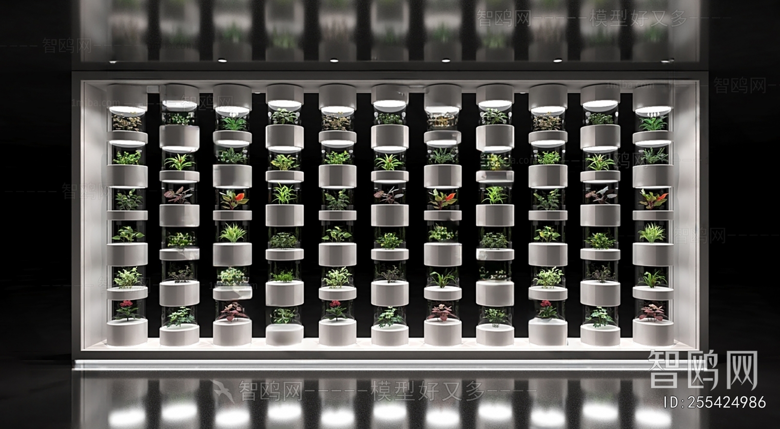 现代植物标本墙饰 绿植屏风3D模型下载