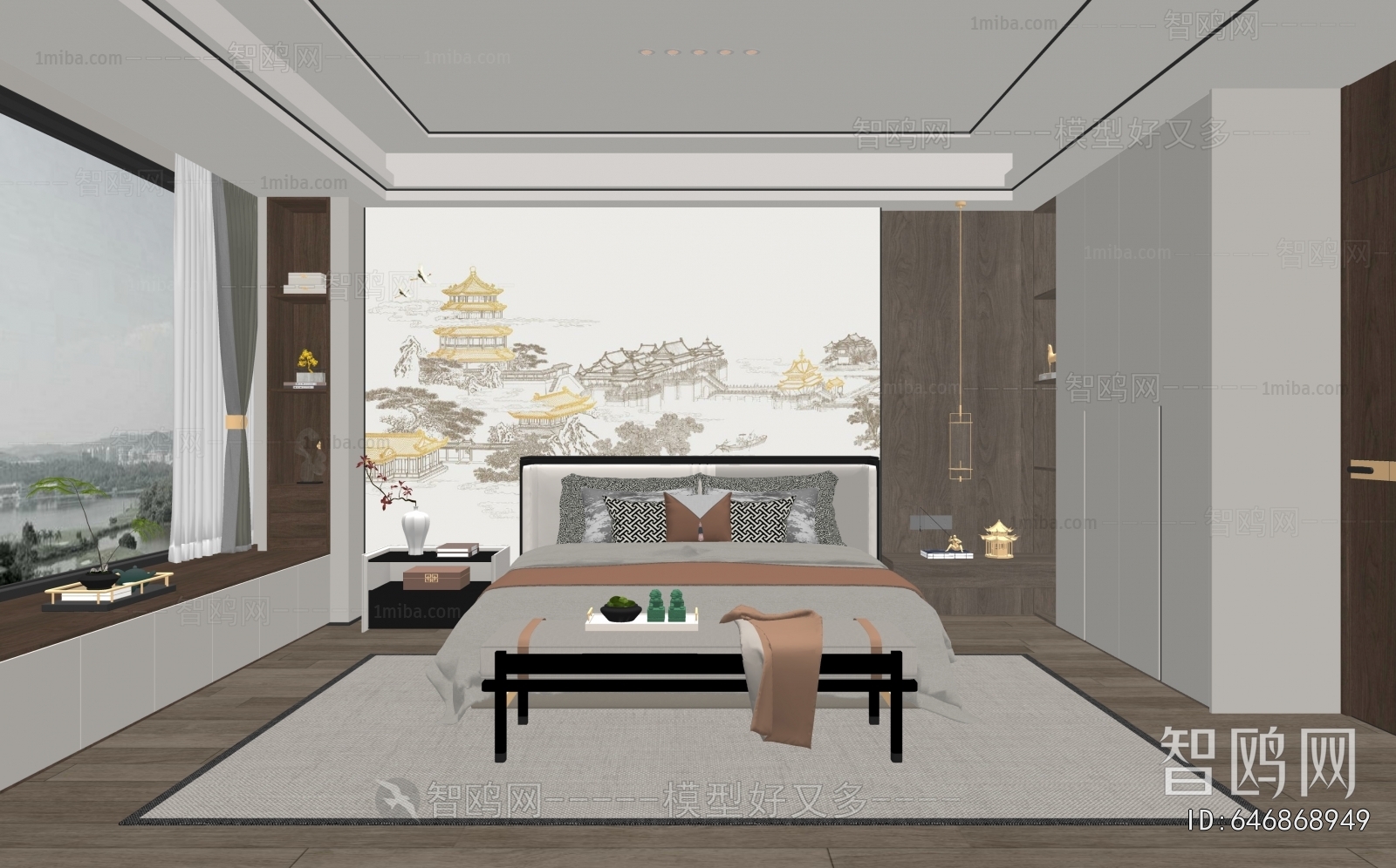 New Chinese Style Bedroom