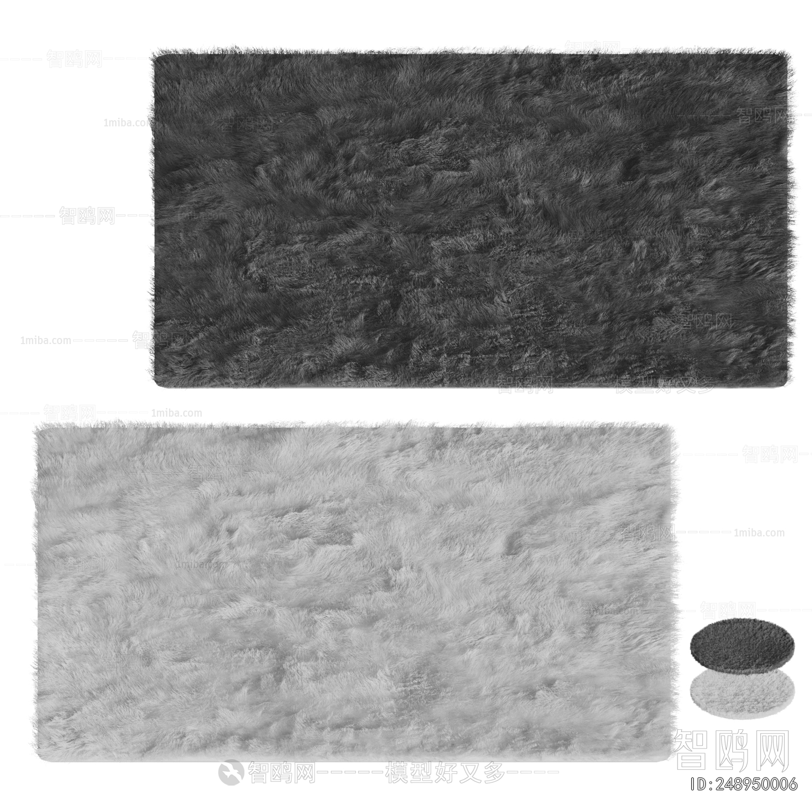 Minotti现代毛地毯3D模型下载