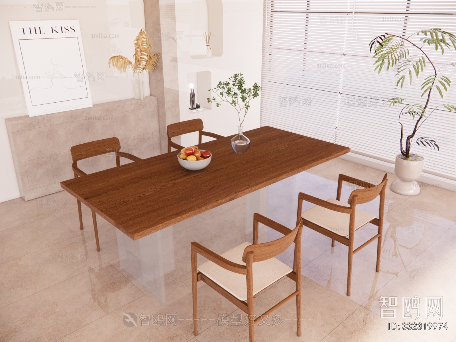 Wabi-sabi Style Dining Table And Chairs