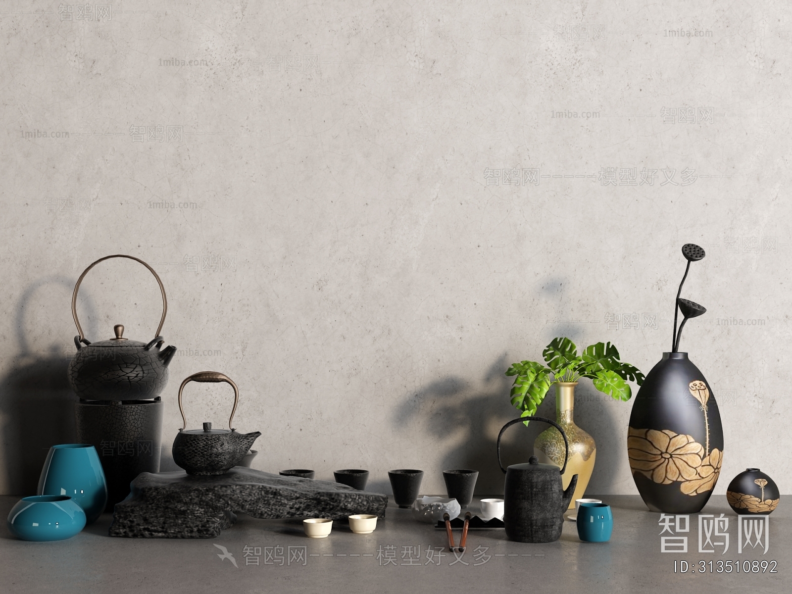 新中式茶壶 茶杯 陶罐花瓶