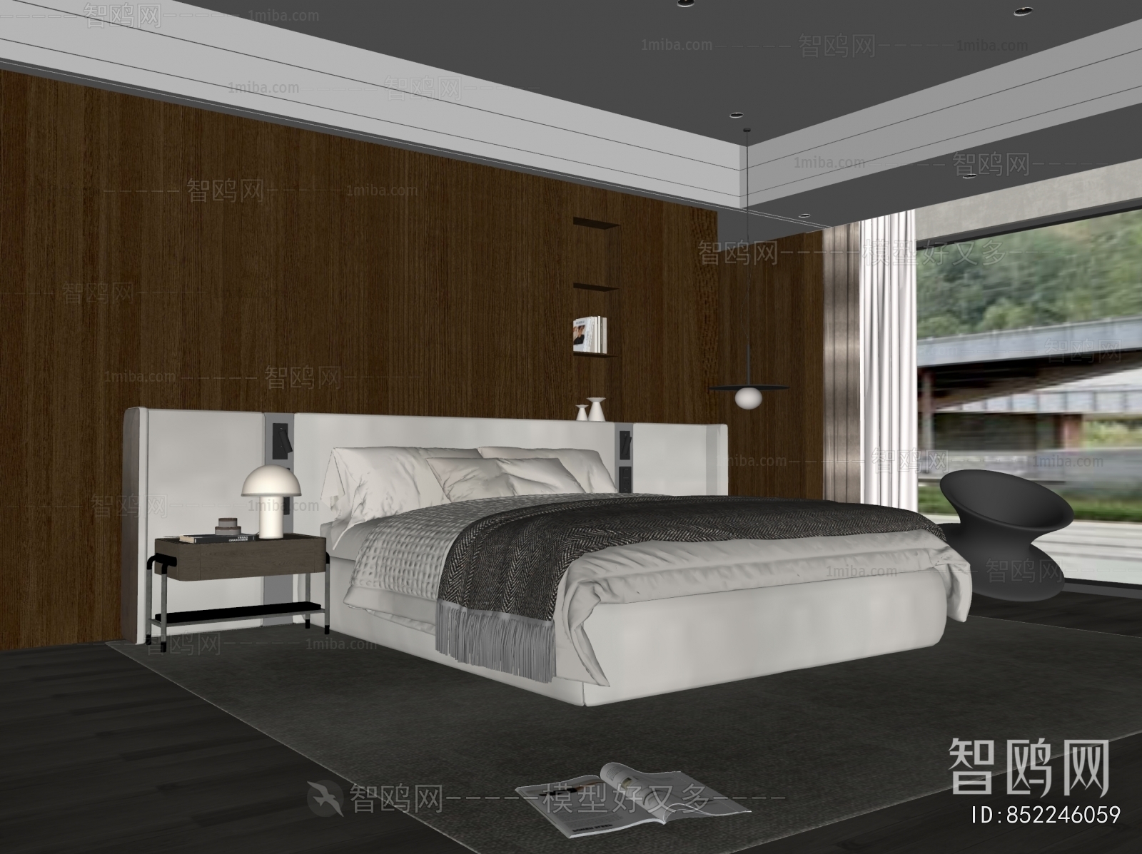 Minotti 现代意式卧室3D模型下载