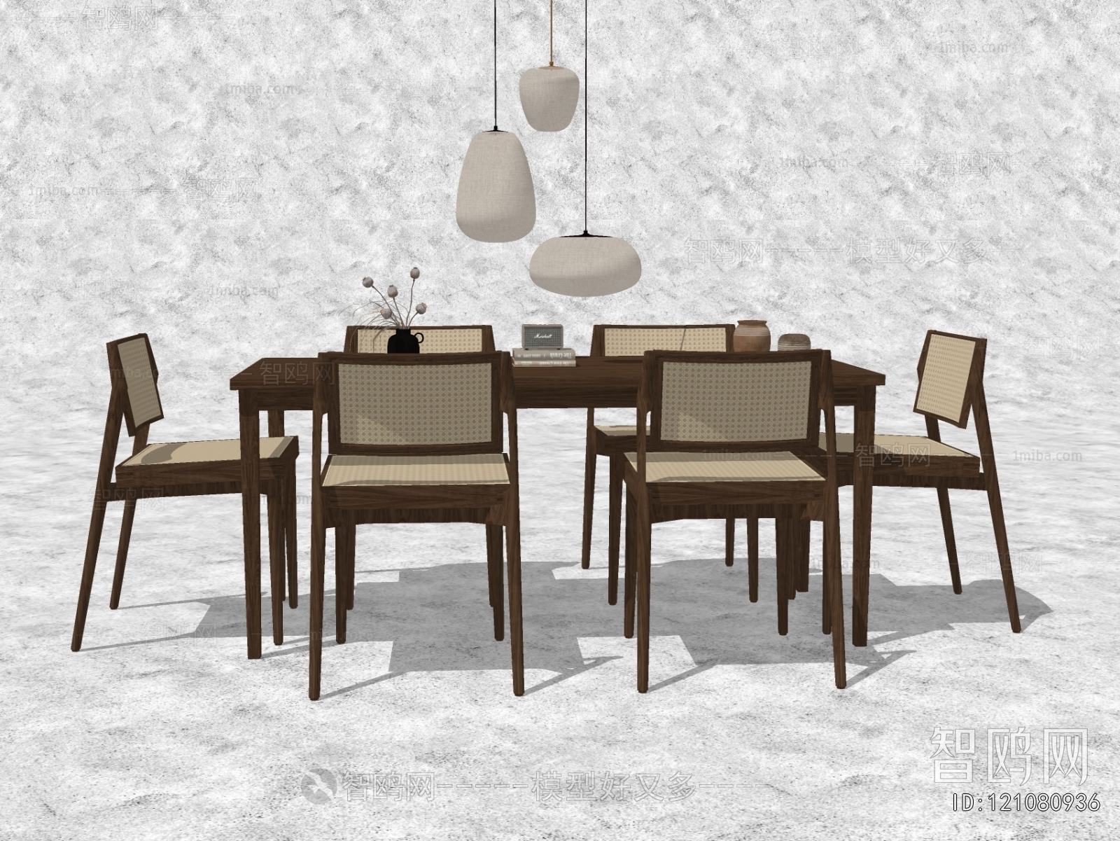 Wabi-sabi Style Dining Table And Chairs