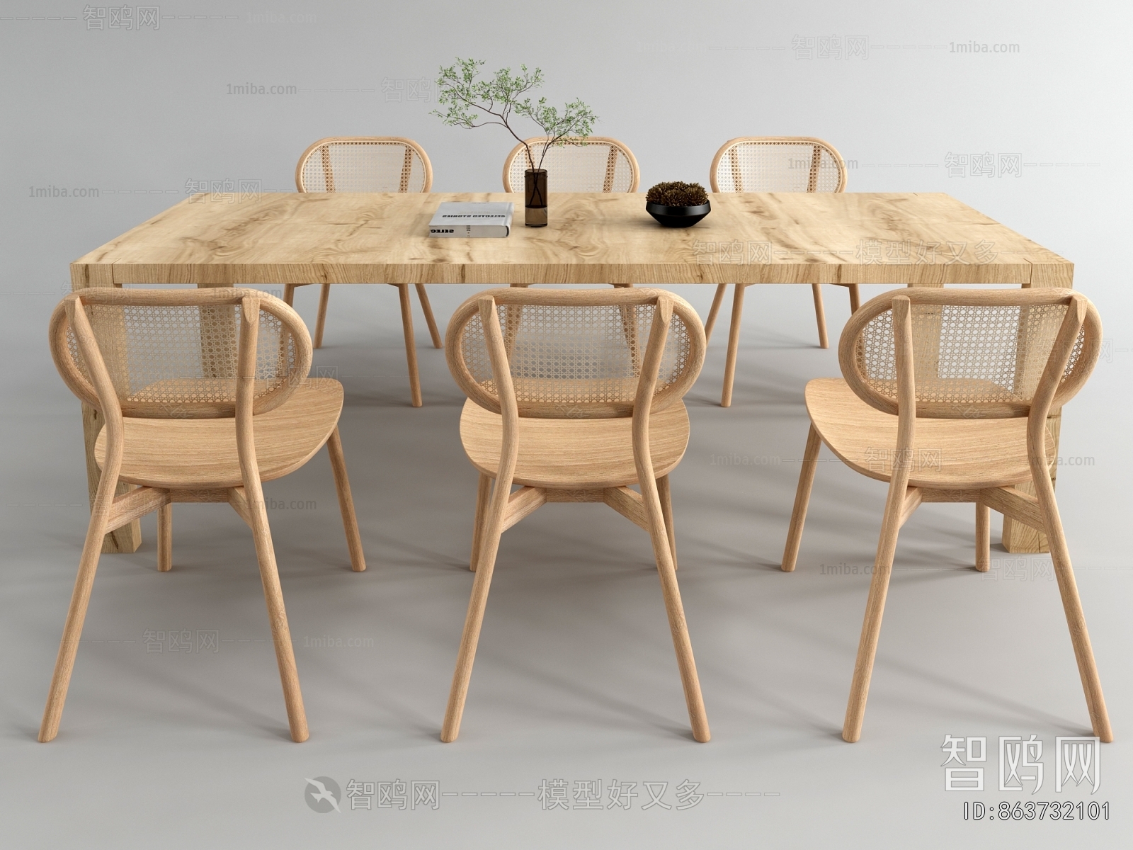 Wabi-sabi Style Dining Table And Chairs