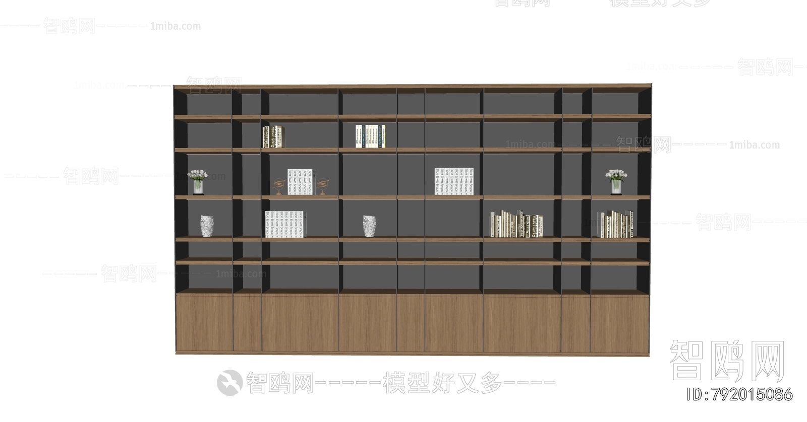 现代书柜 办公装饰柜3D模型下载