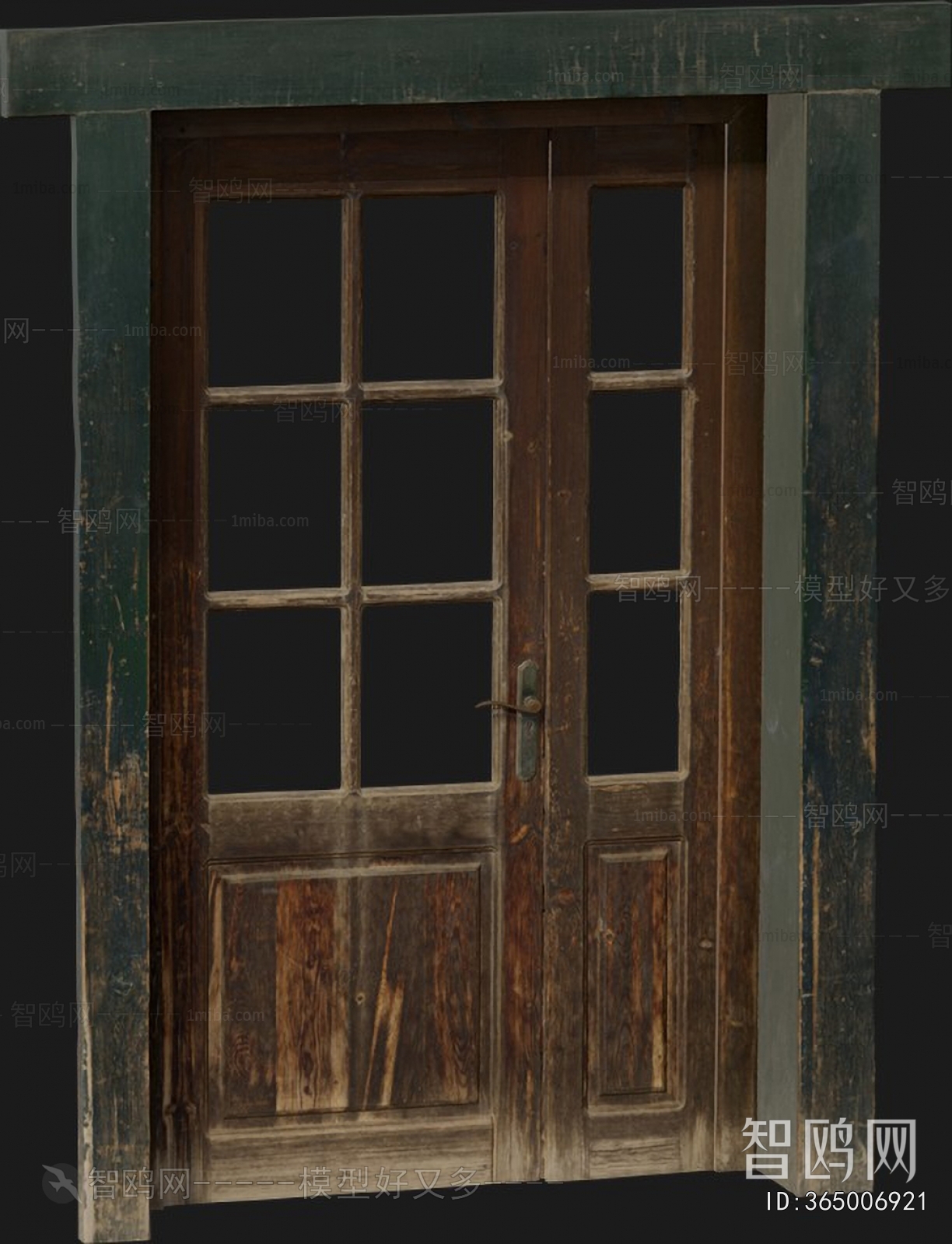 Wabi-sabi Style Unequal Double Door
