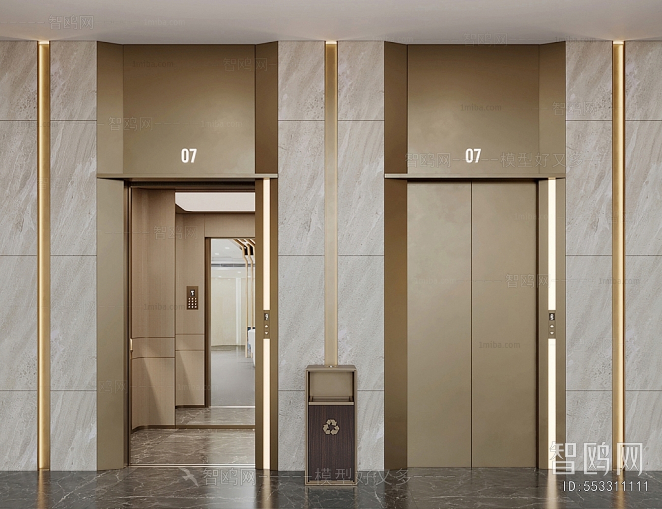 Modern Office Elevator Hall