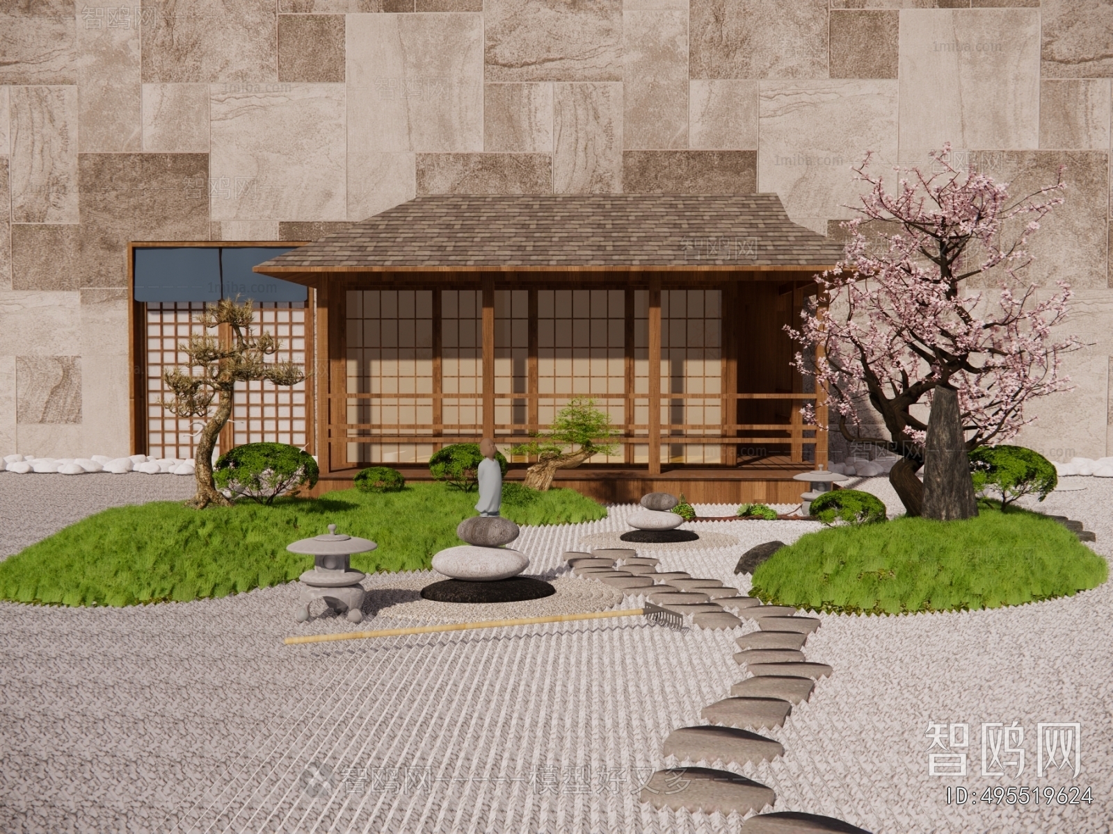 日式庭院凉亭景观小品