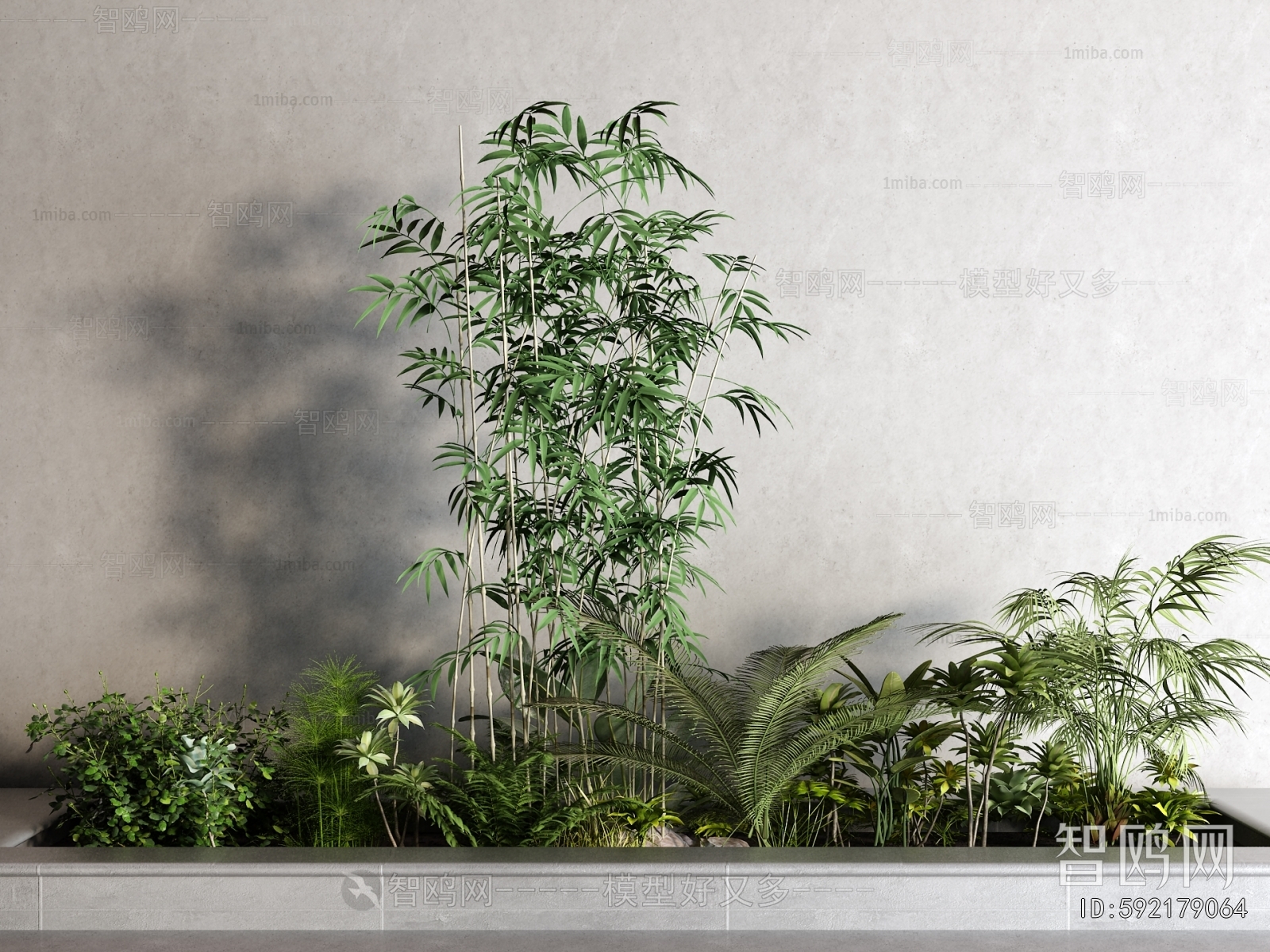现代竹子 绿植灌木3D模型下载