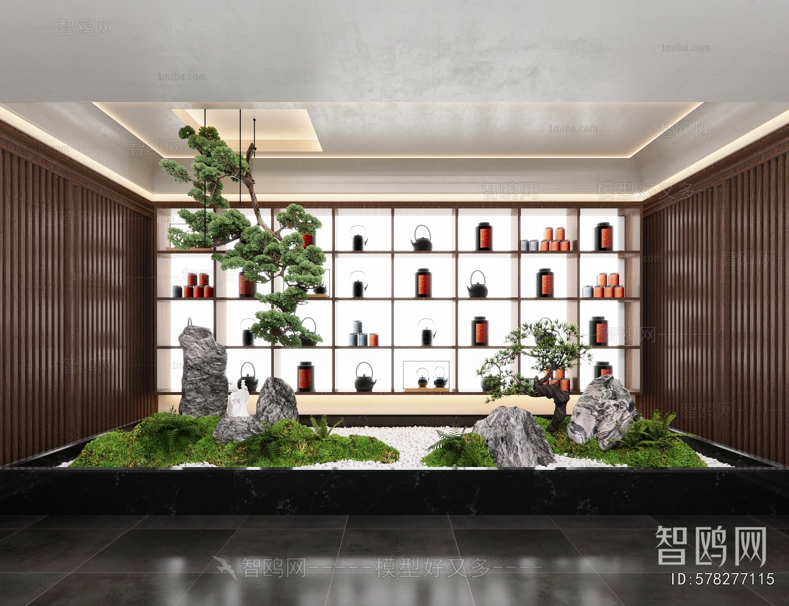 新中式茶室景观造景