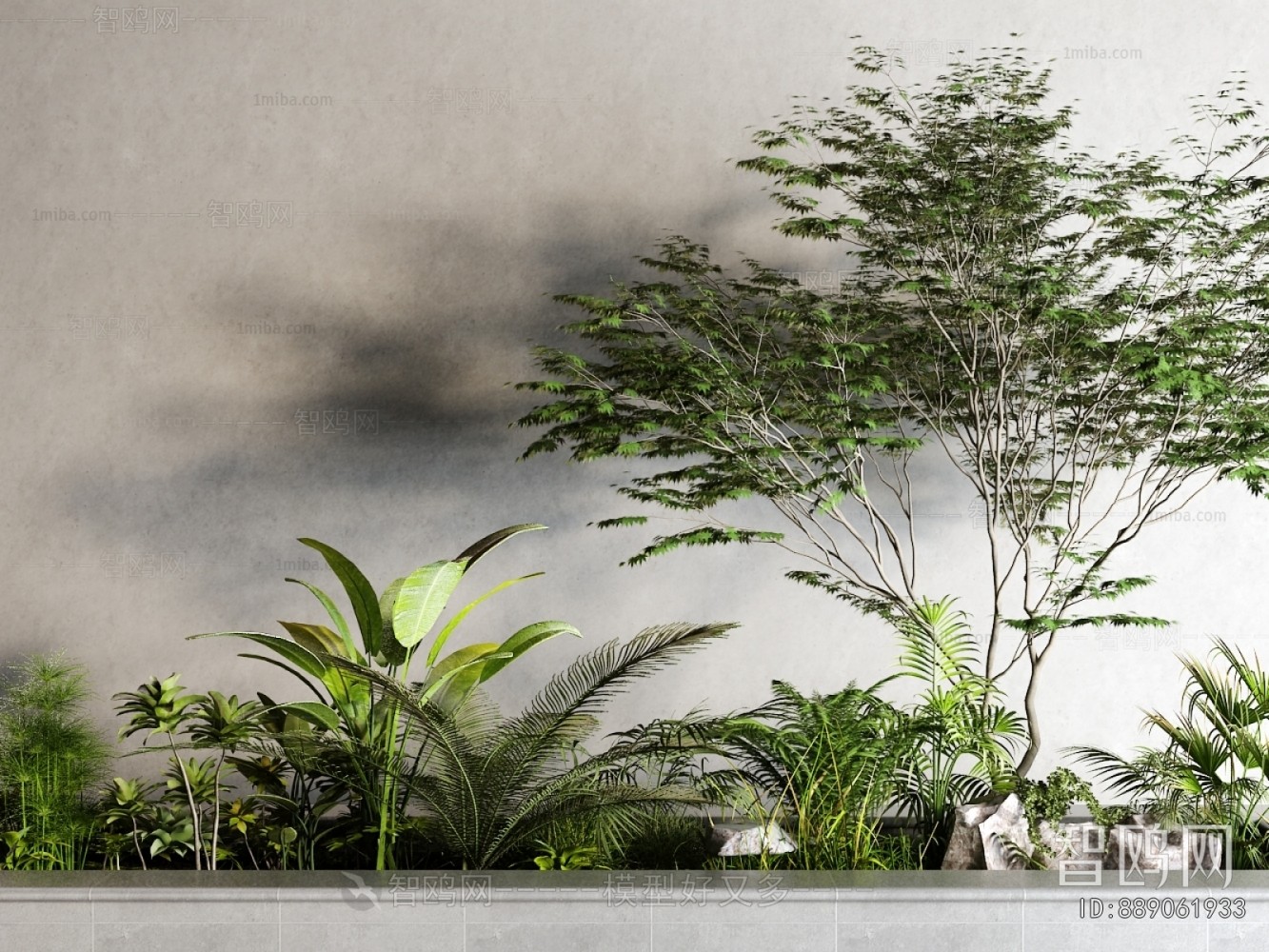现代植物灌木 景观树3D模型下载