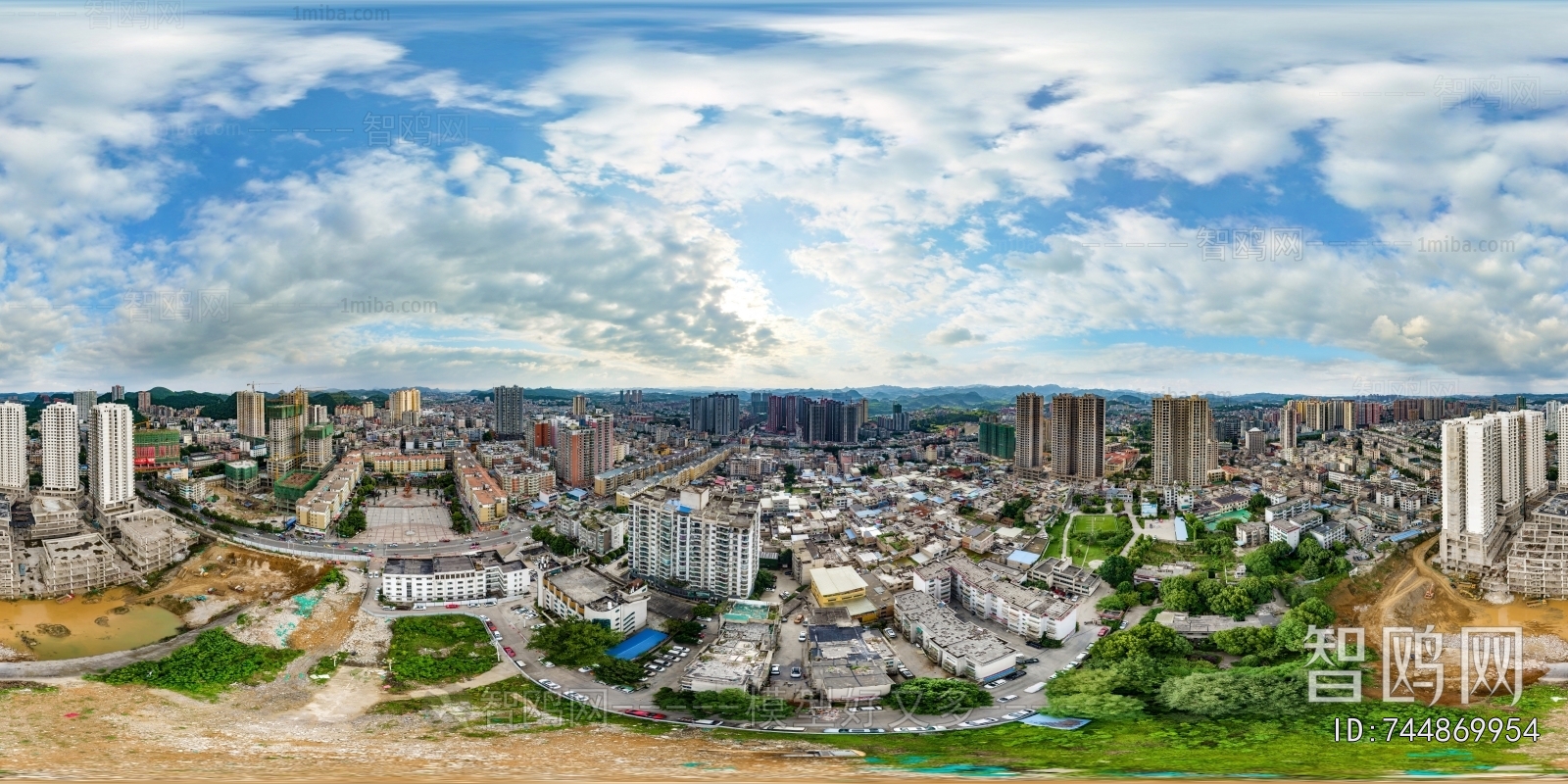 HDR白天城市生态绿化全景