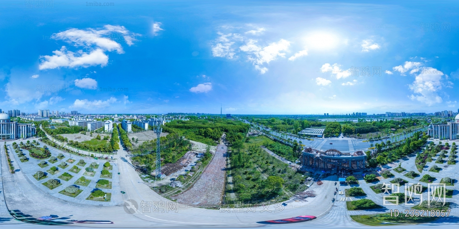 HDR白天城市生态绿化全景