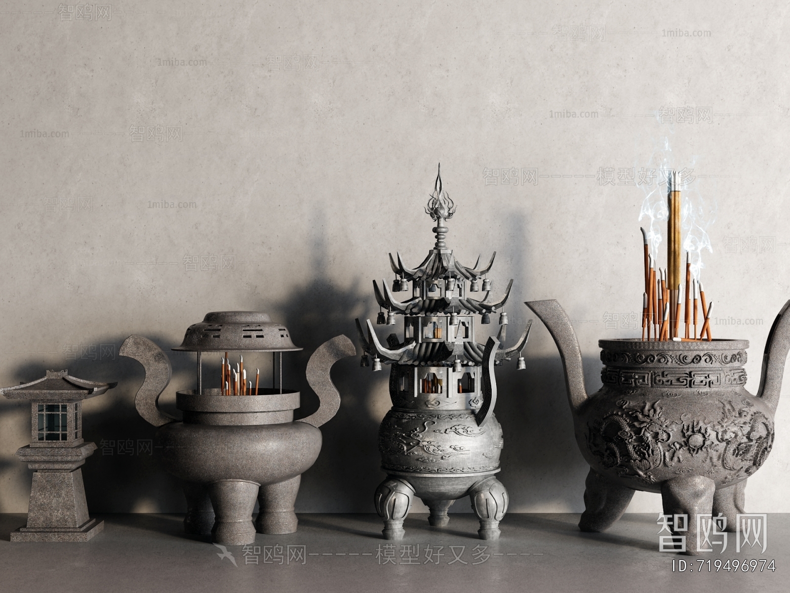中式祭祀青铜鼎 香炉