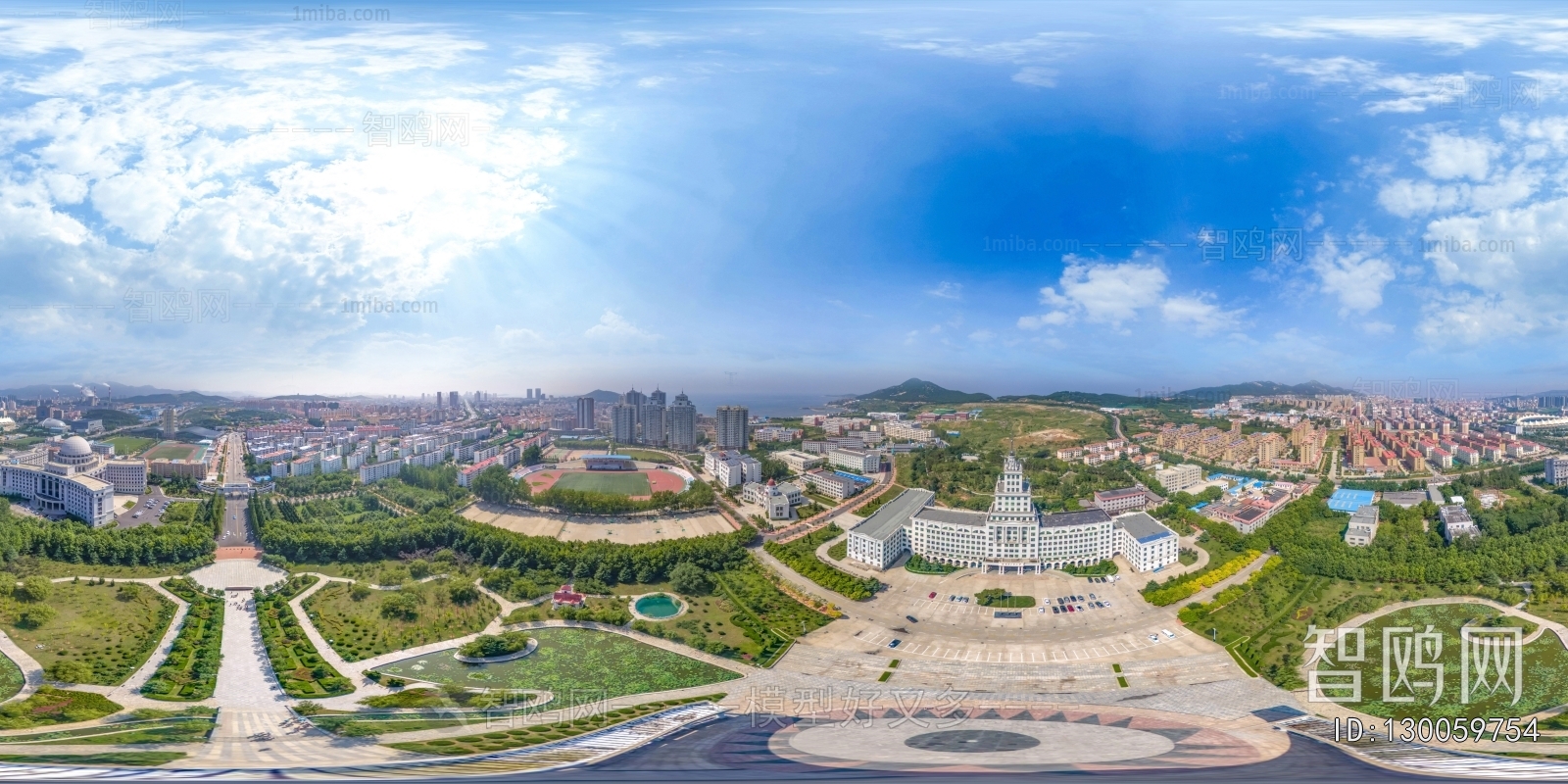 HDR白天城市生态绿化全景