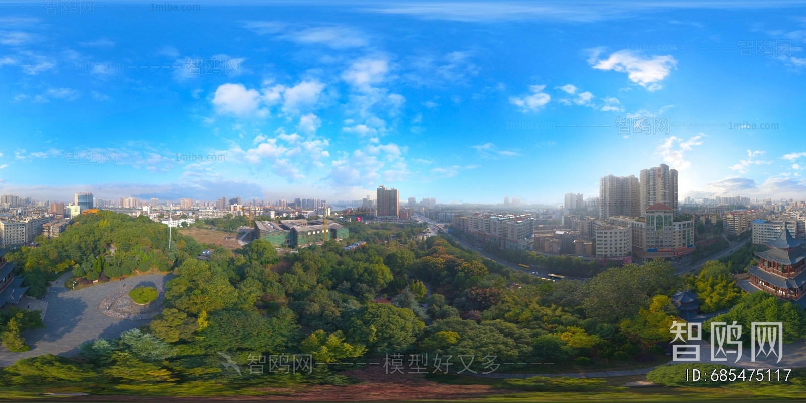 HDR白天城市生态绿化全景