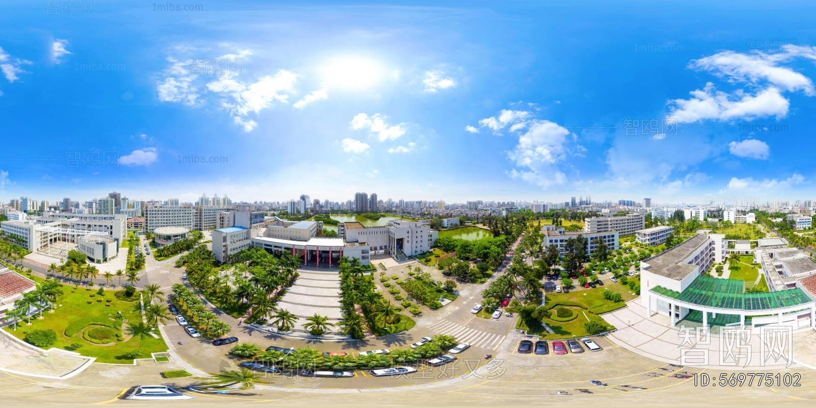 HDR城市小区社区广场全景