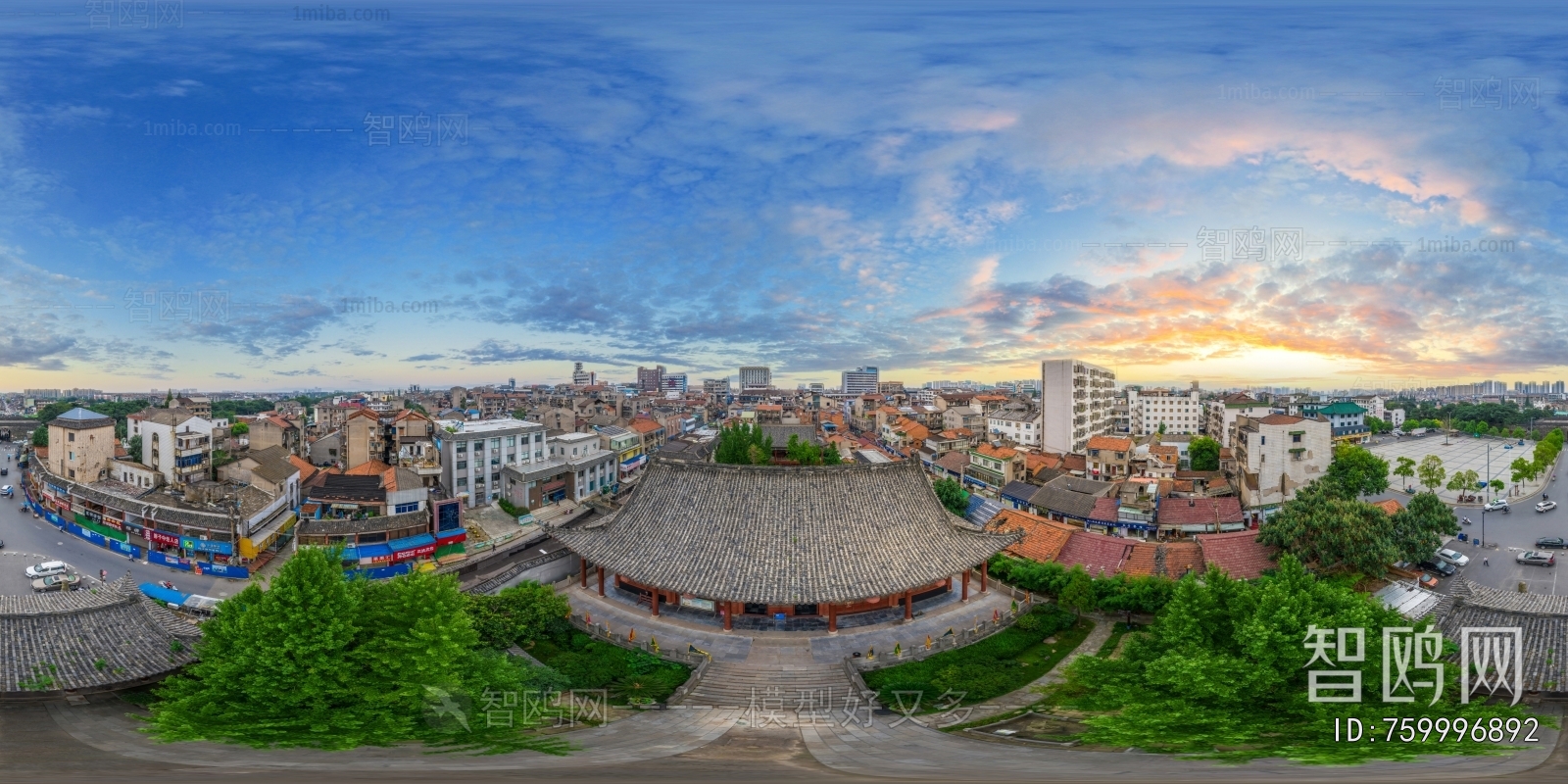 HDR城市小区社区广场全景