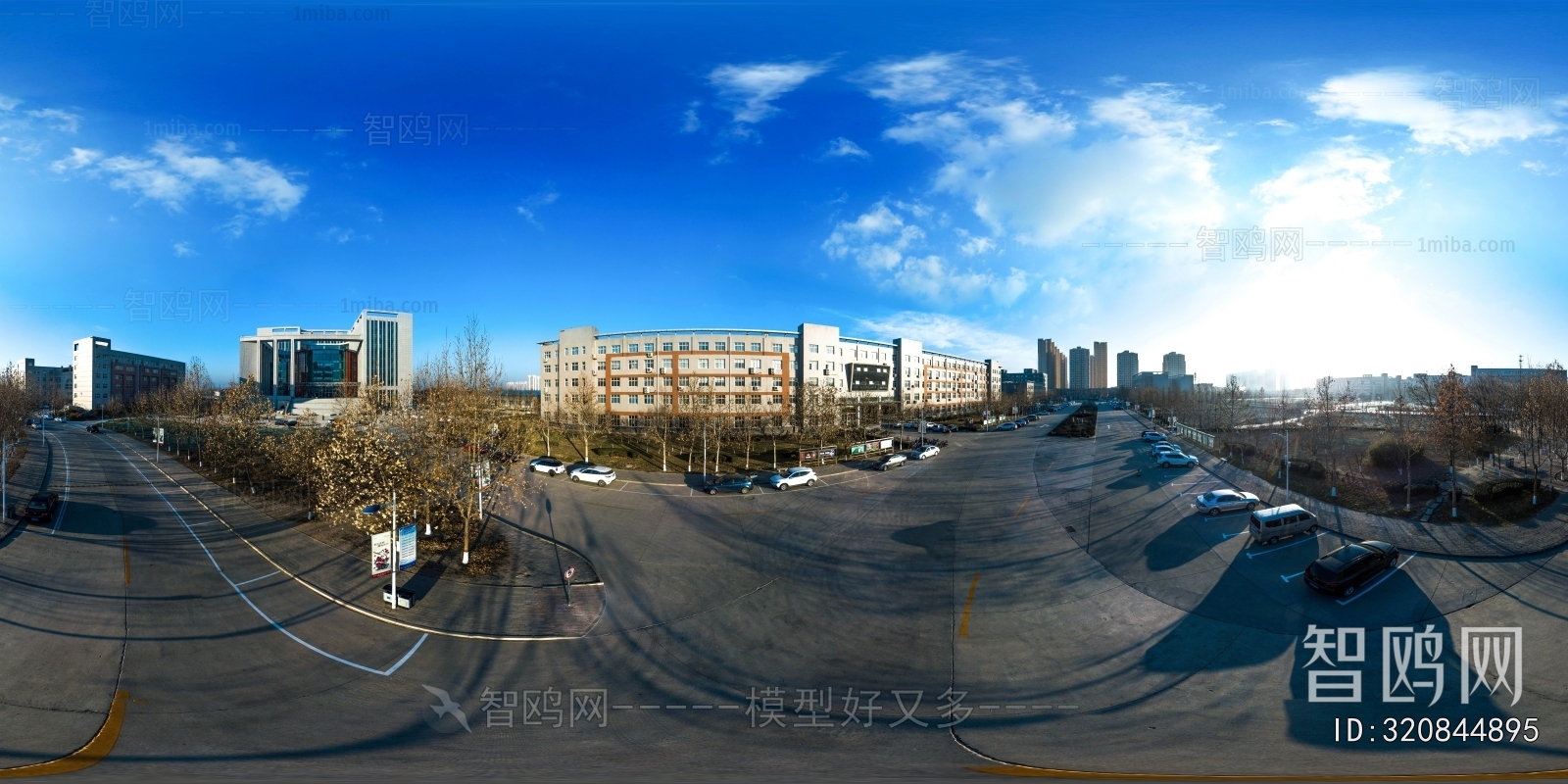 HDR城市小区社区广场全景