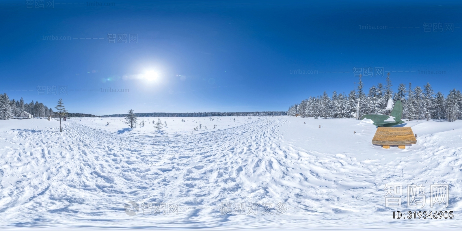 HDR冬天城市户外雪地风景