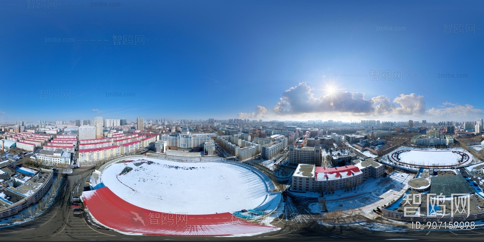 HDR冬天城市户外雪地风景