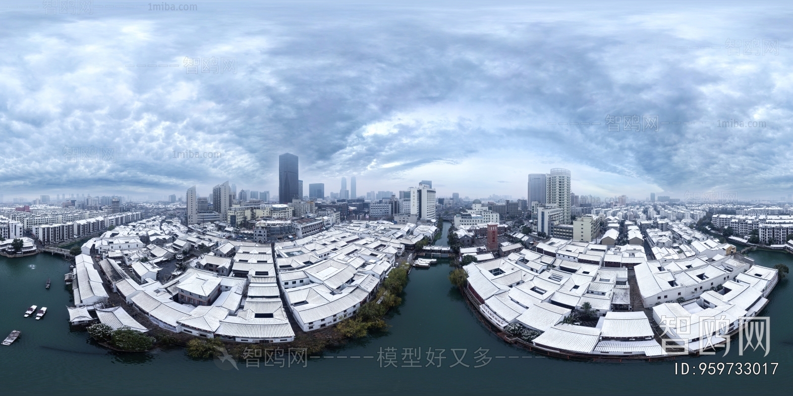 HDR冬天城市户外雪地风景