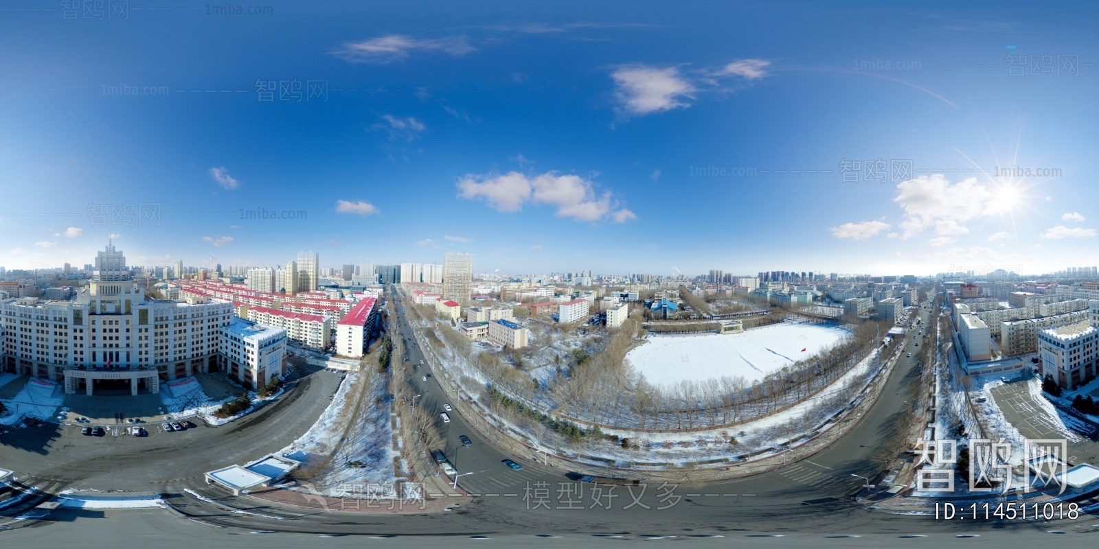 HDR冬天城市户外雪地风景