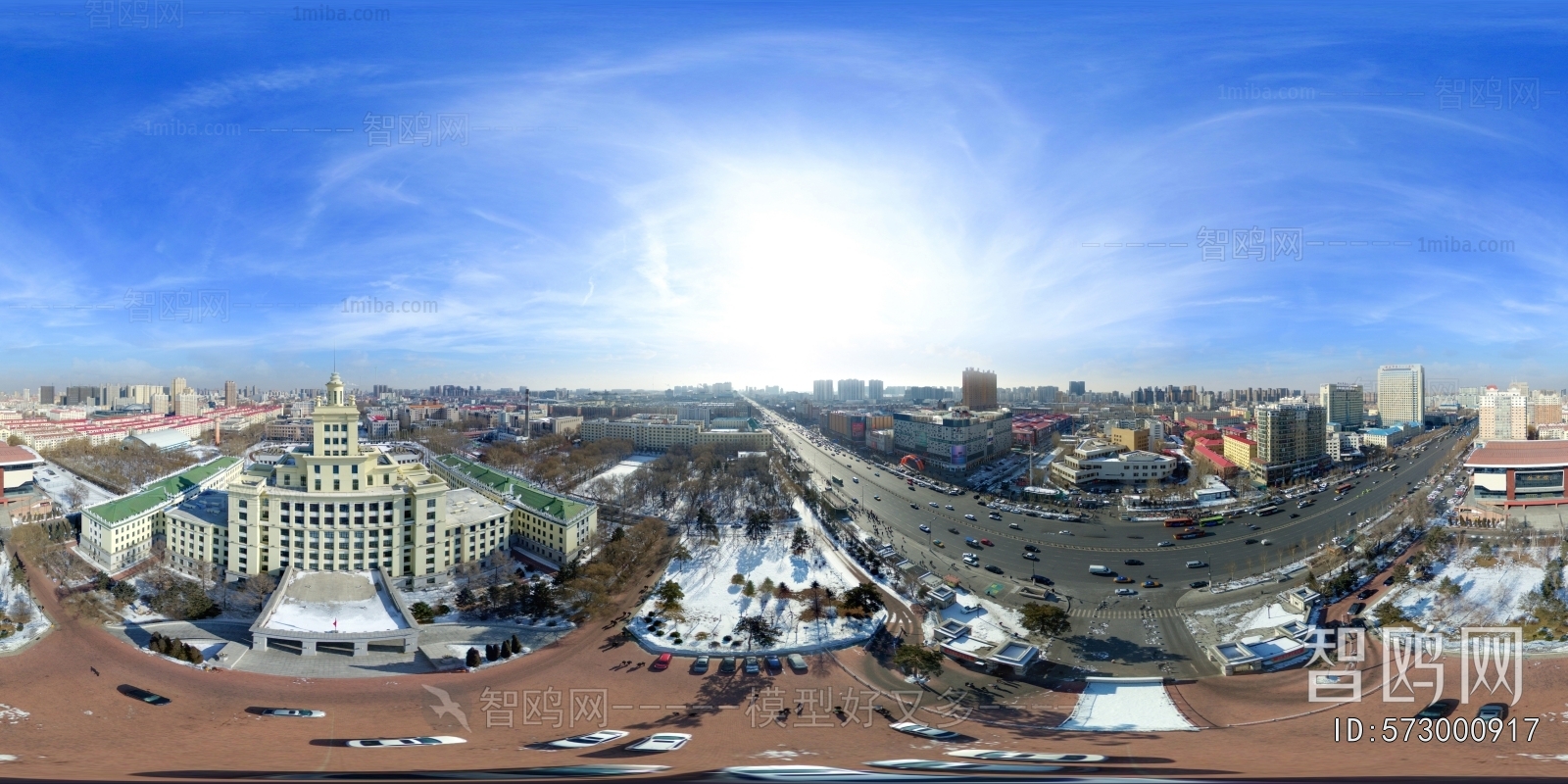 HDR冬天城市户外雪地风景