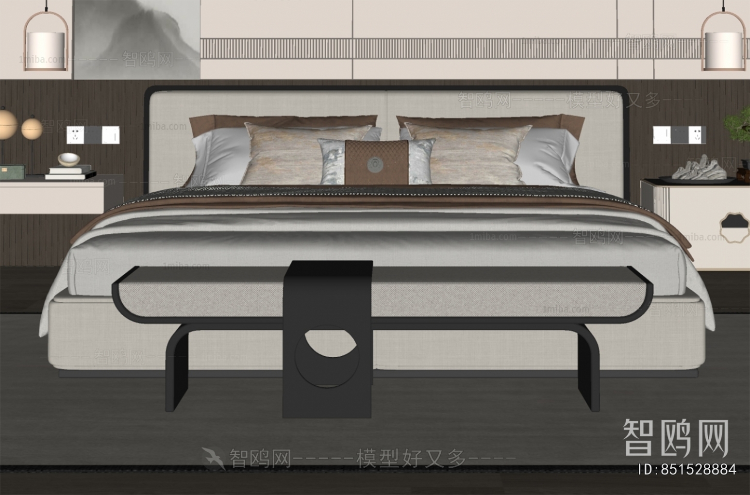 New Chinese Style Double Bed