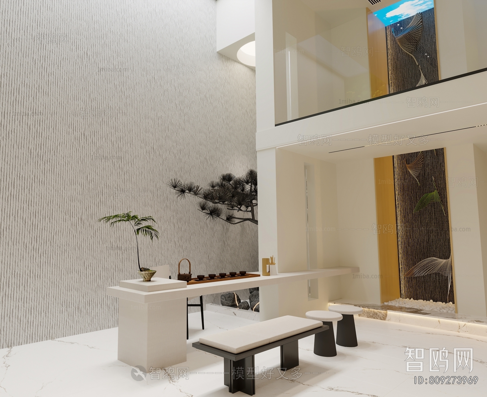 现代别墅地下休息室3D模型下载