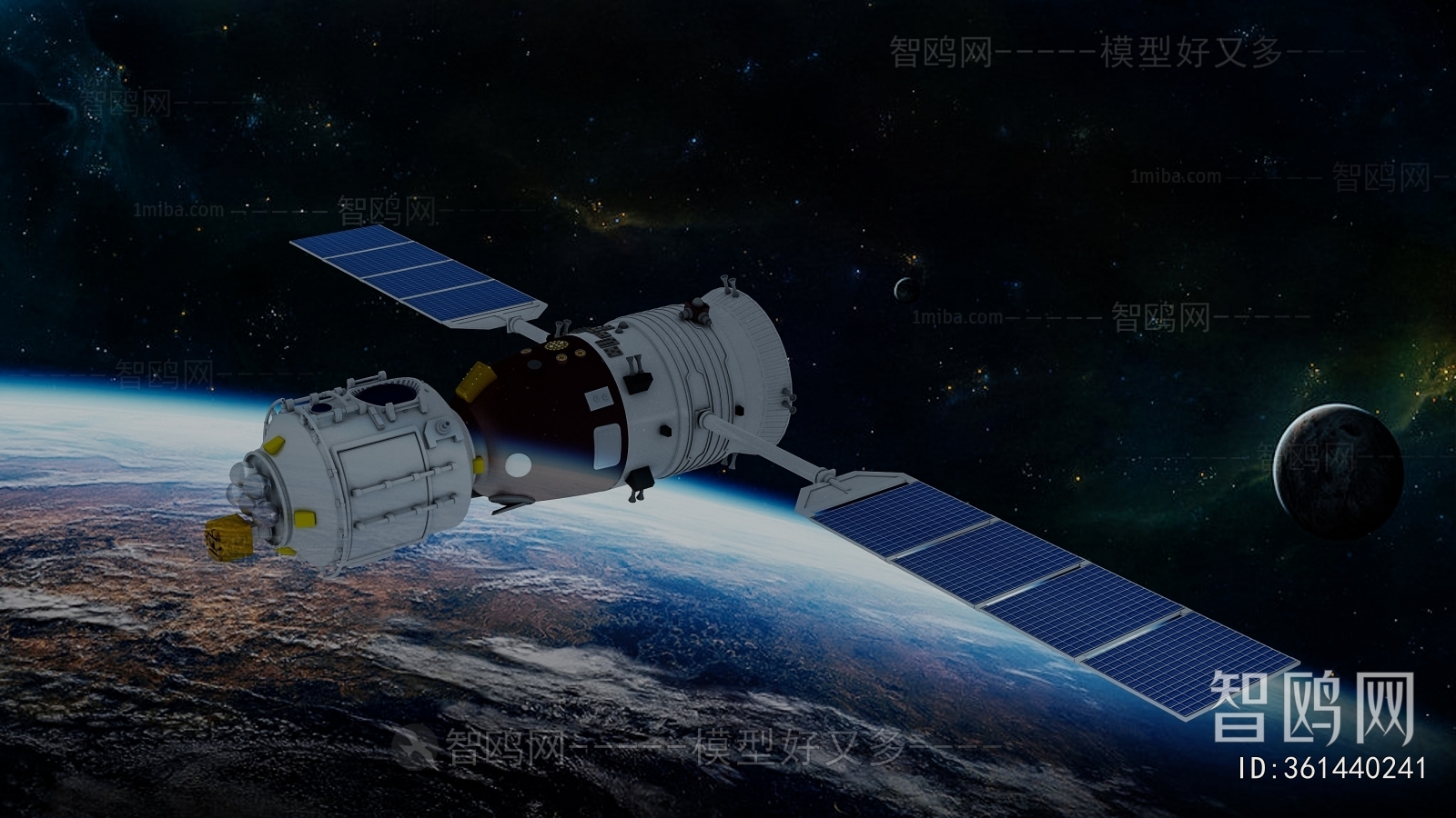 现代卫星 太空空间站3D模型下载