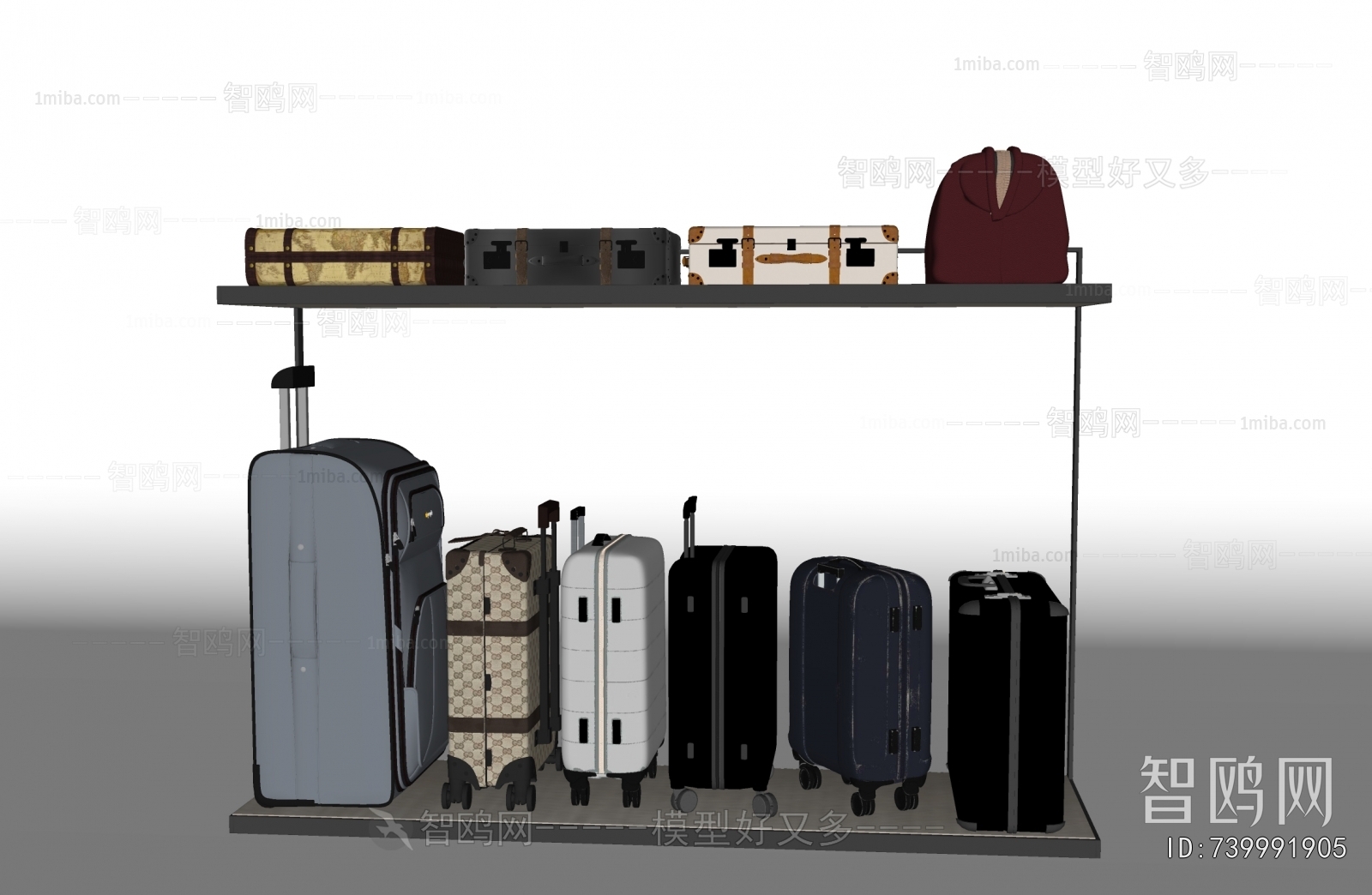 现代行李箱包  行李架