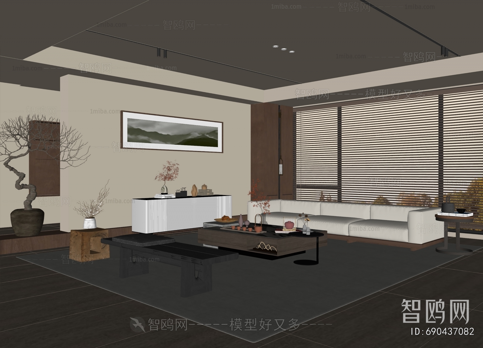 New Chinese Style A Living Room