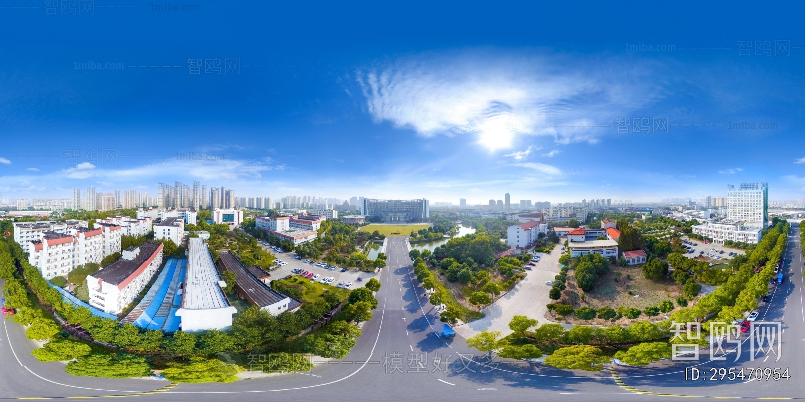 HDR白天城市生态绿化全景
