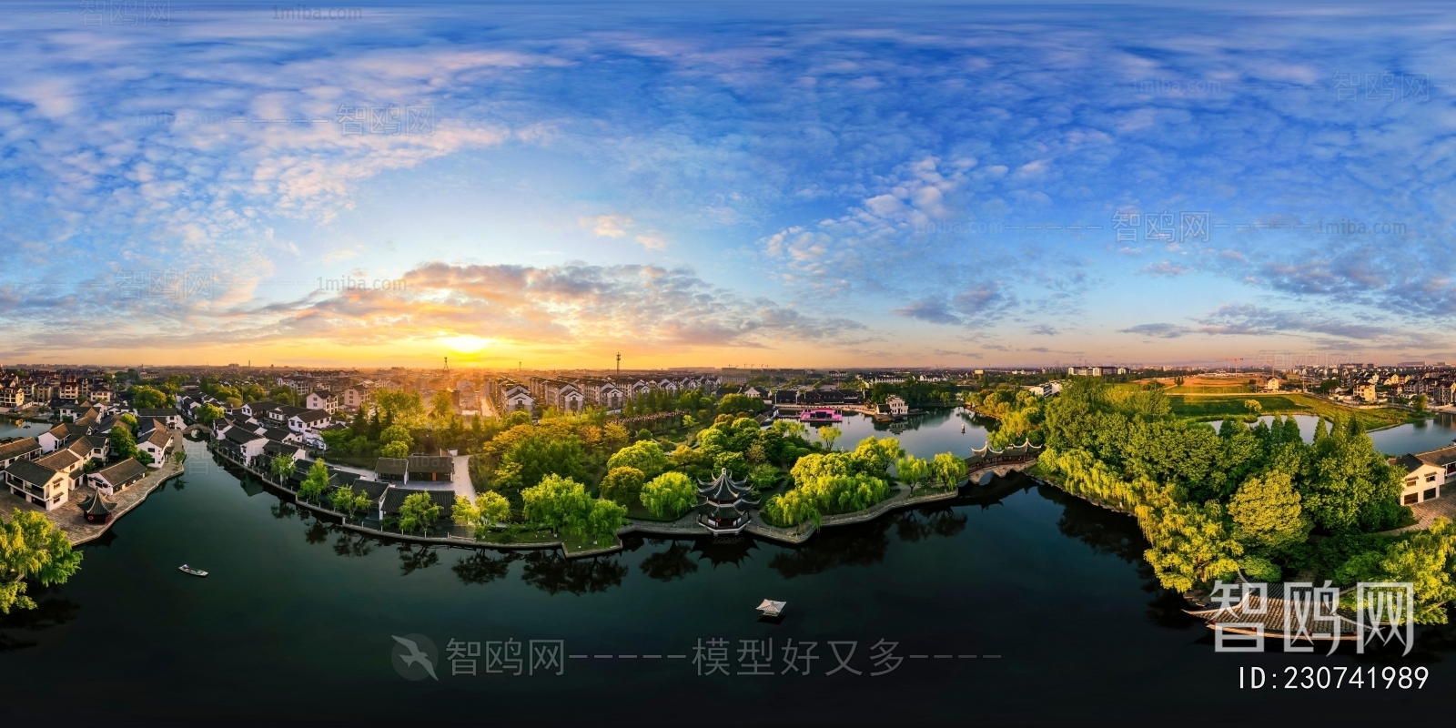 HDR晨曦黄昏城市全景