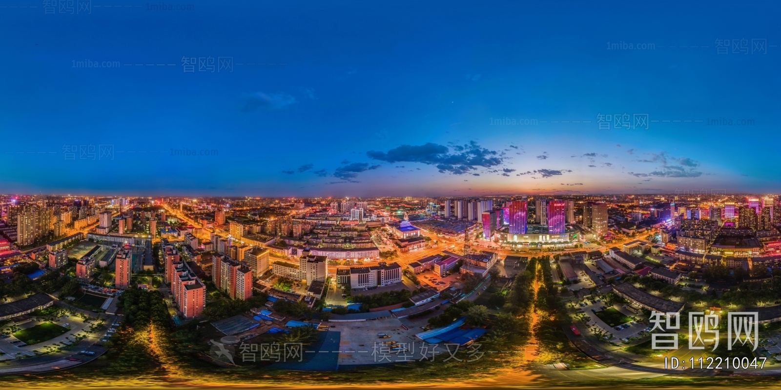 HDR晨曦黄昏城市夜景全景