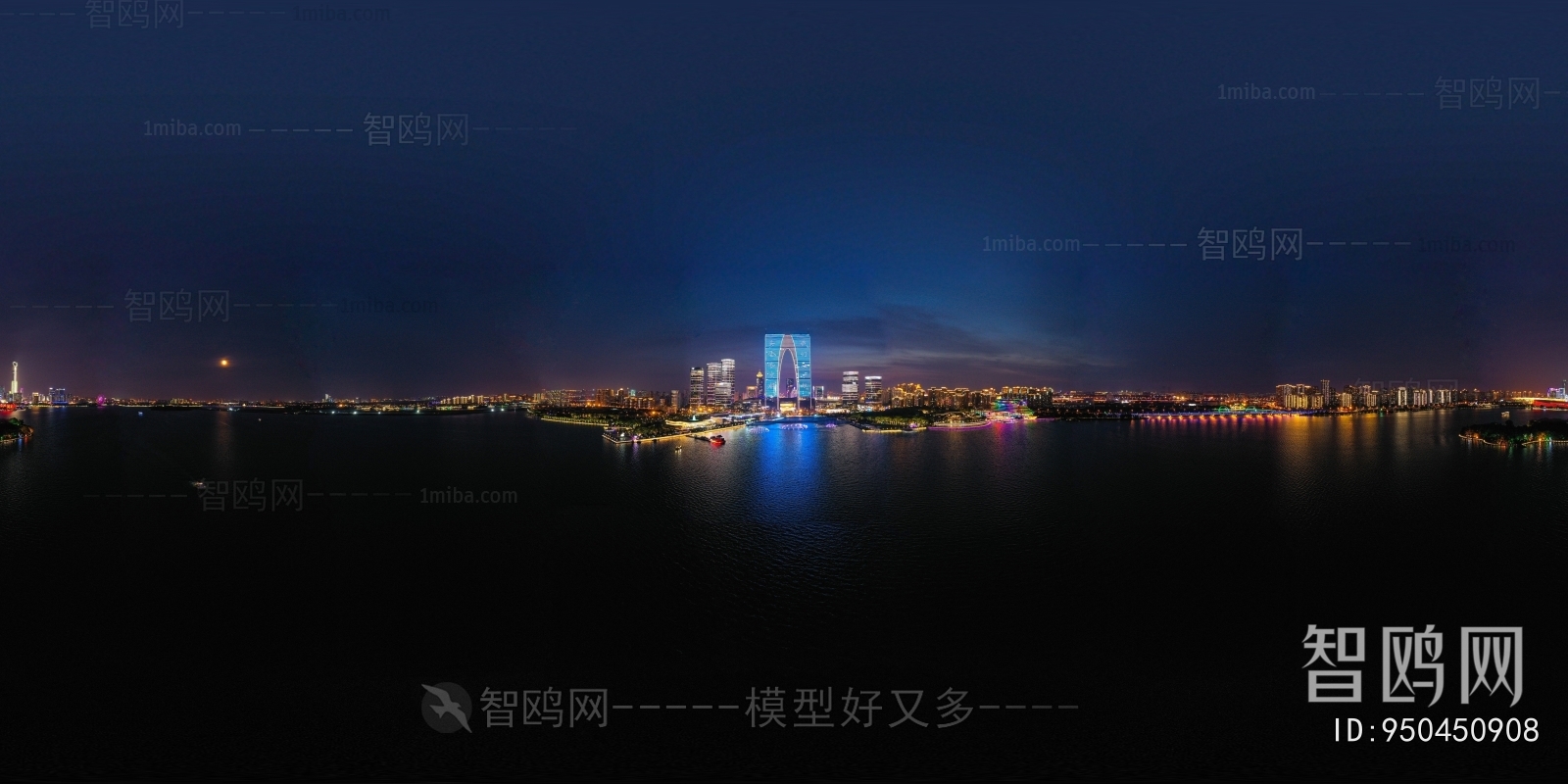 HDR晨曦黄昏城市夜景全景