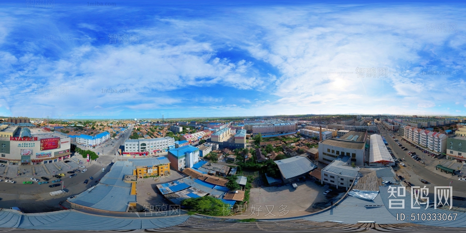 HDR白天城市生态绿化全景