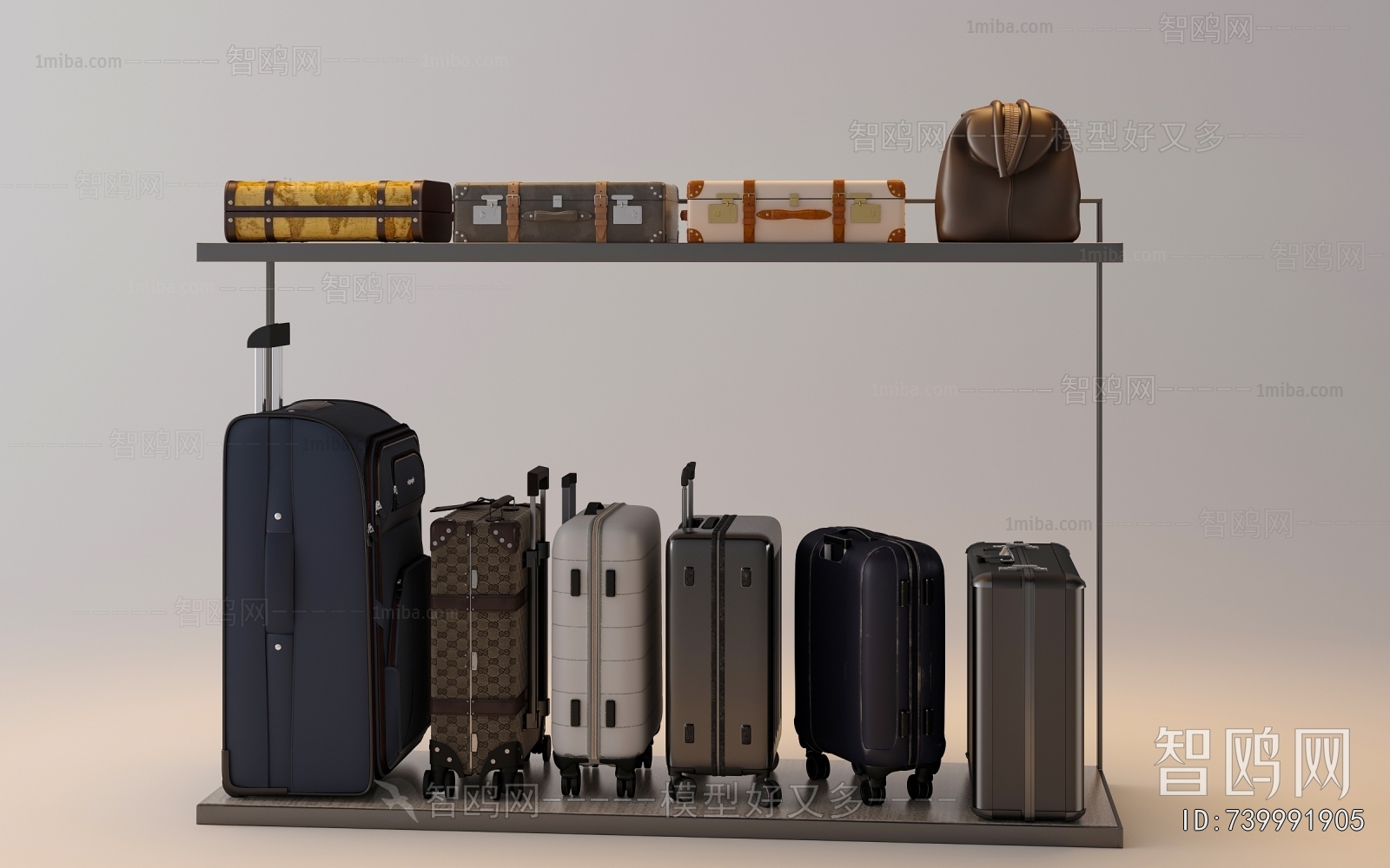 现代行李箱包  行李架