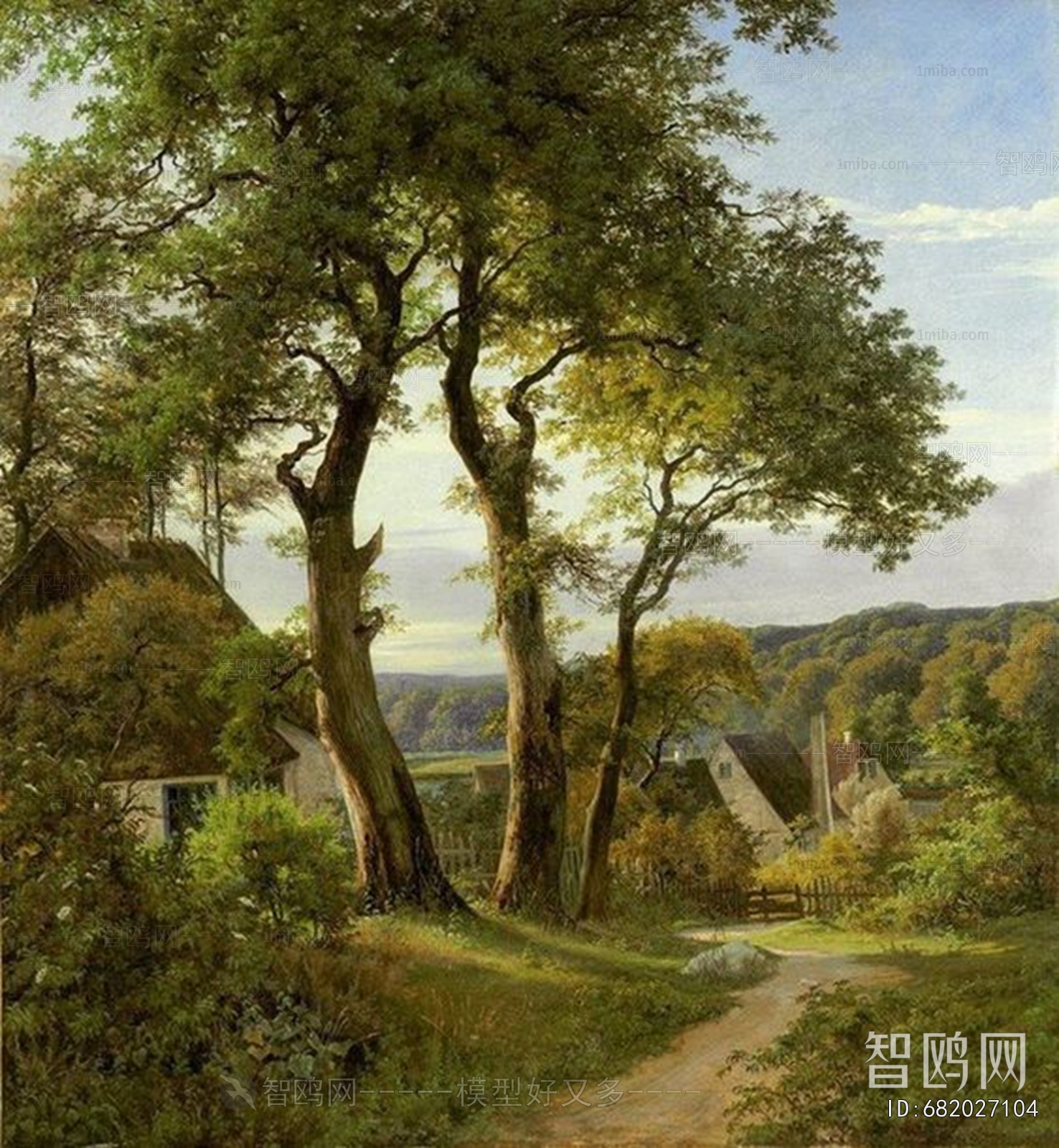 自然风景油画壁画