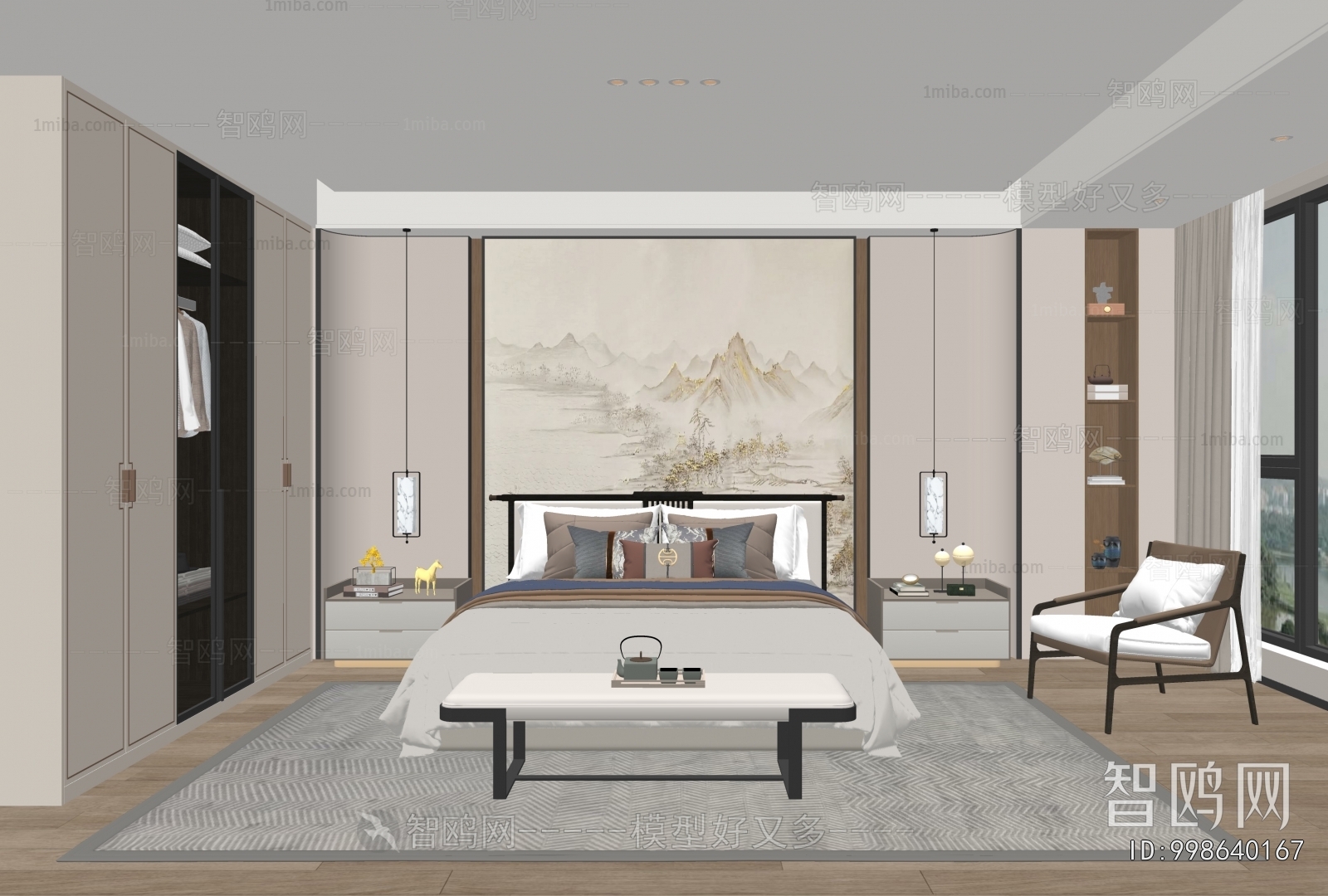 New Chinese Style Bedroom